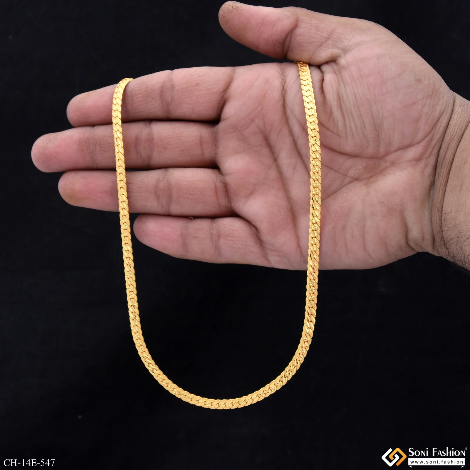Sophisticated Design Gold Plated Chain for Men - Style E547 - Image 6