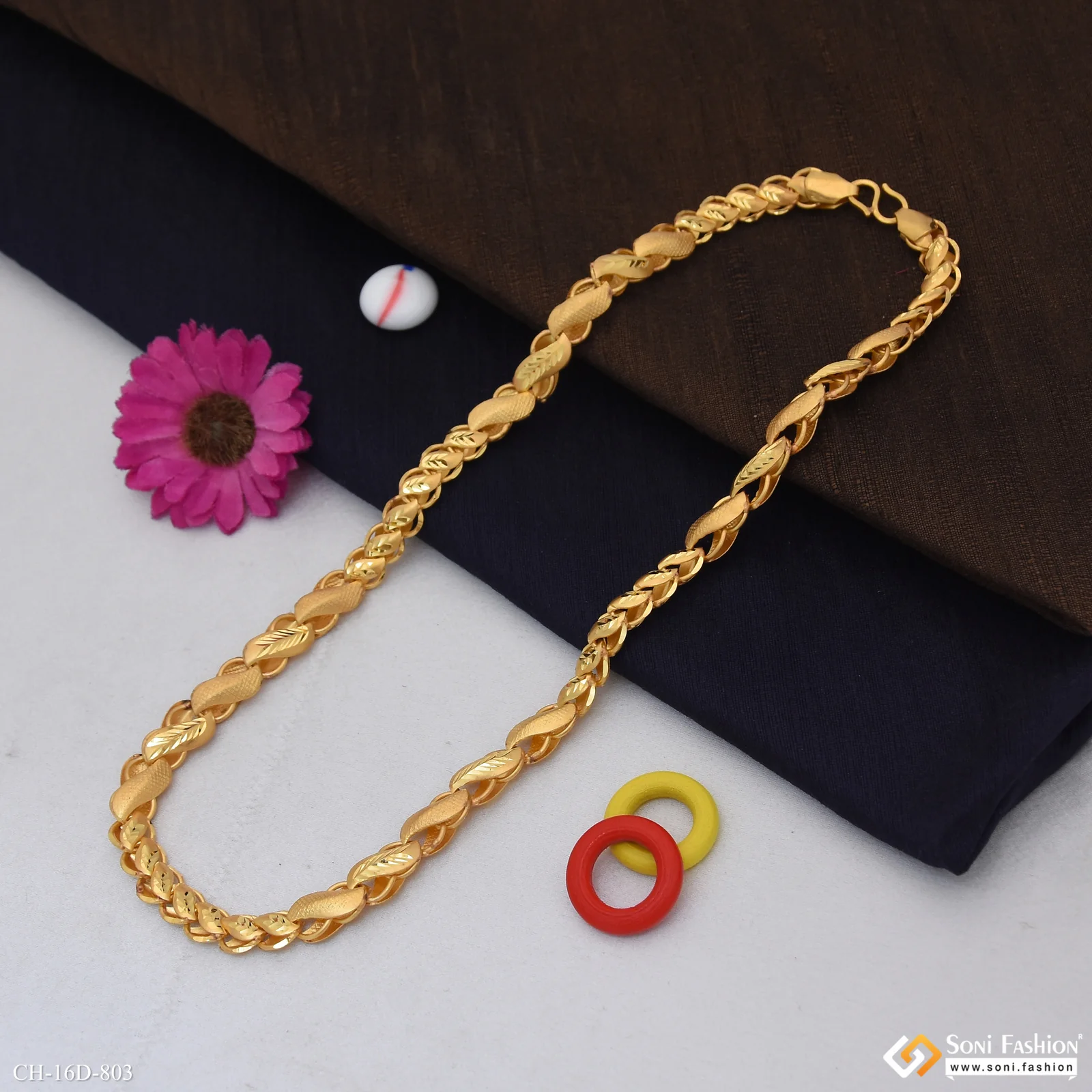 Sophisticated Design Gold Plated Kohli Chain for Men - Style D803 - Image 5
