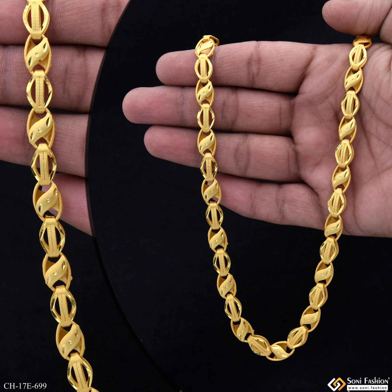 Sophisticated Design Gold Plated Kohli Chain for Men - Style E699 - Image 2