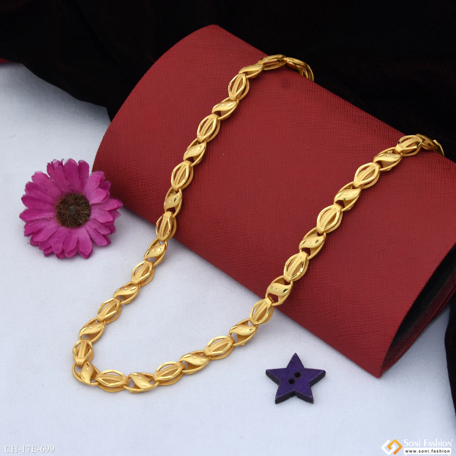 Sophisticated Design Gold Plated Kohli Chain for Men - Style E699 - Image 3