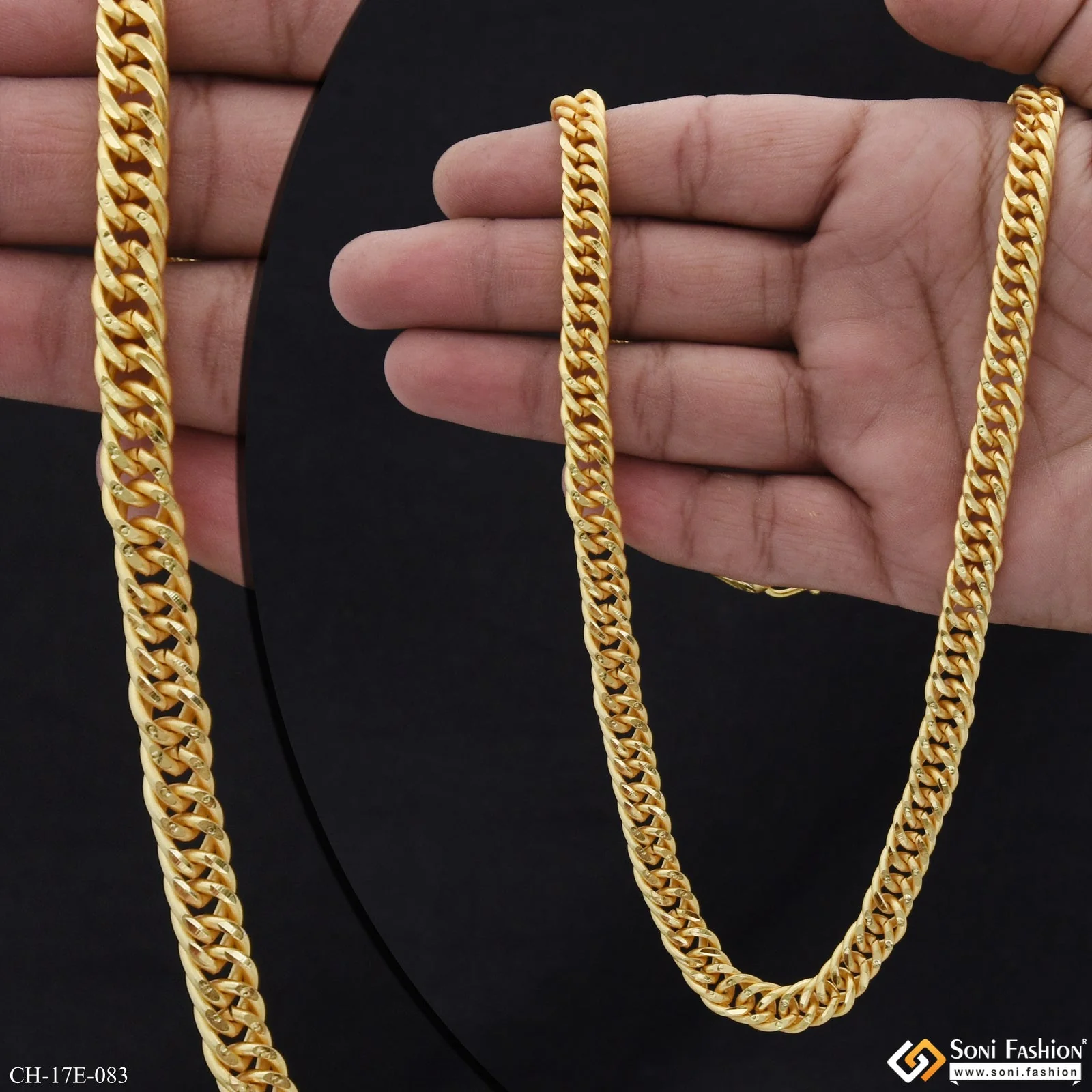 Sophisticated Design Gold Plated Link Chain for Men - Style E083 - Image 2