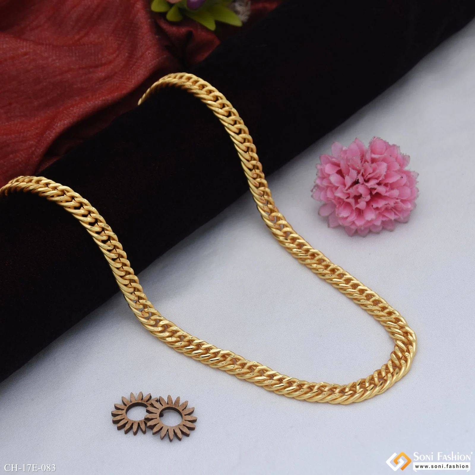 Sophisticated Design Gold Plated Link Chain for Men - Style E083 - Image 4