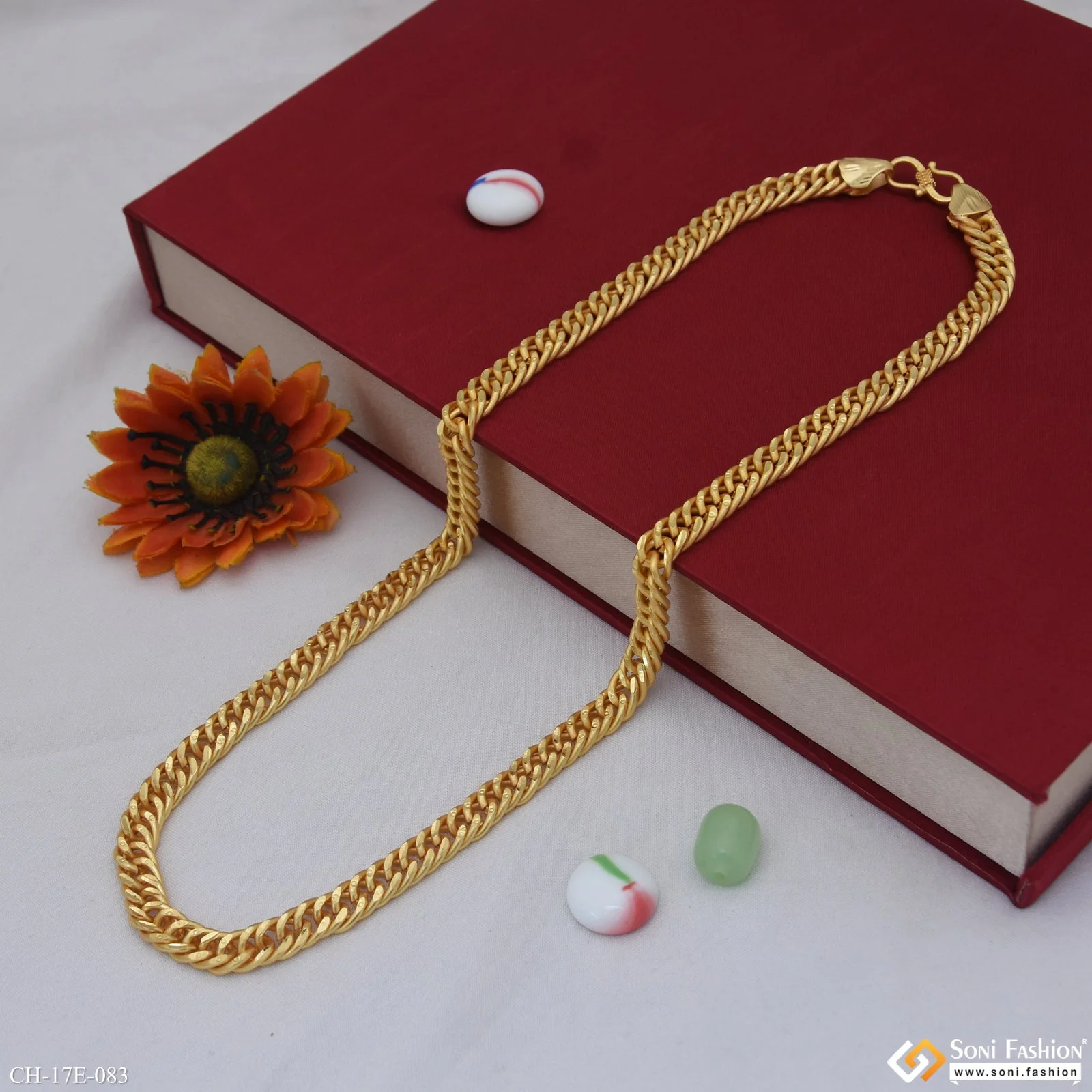 Sophisticated Design Gold Plated Link Chain for Men - Style E083 - Image 5