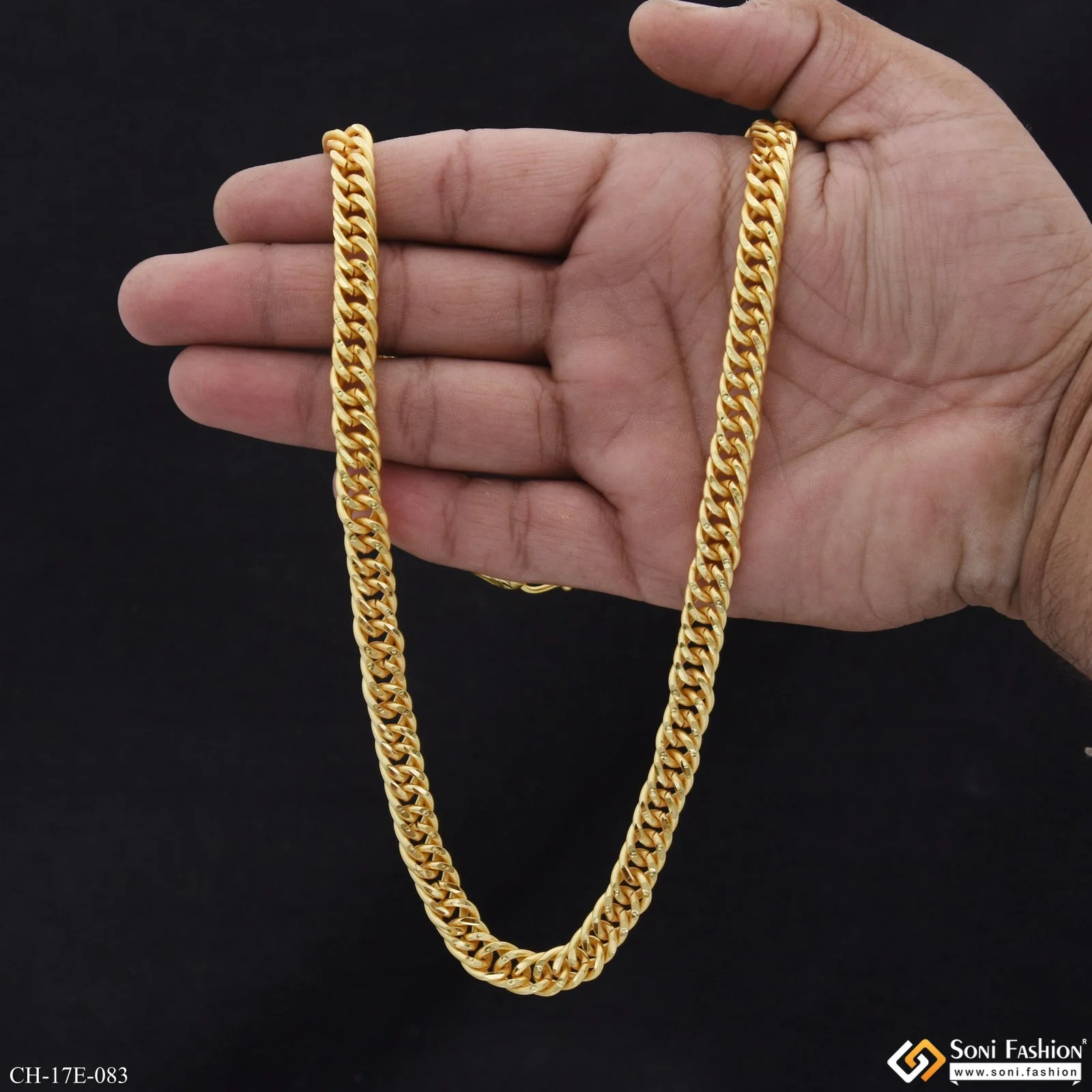 Sophisticated Design Gold Plated Link Chain for Men - Style E083 - Image 6