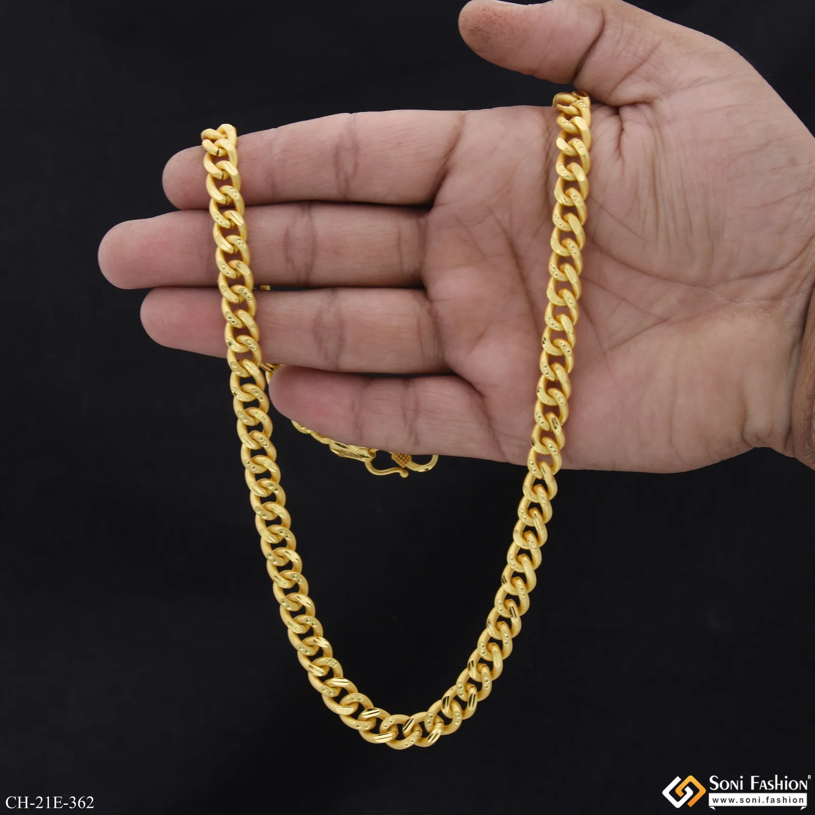 Sophisticated Design Gold Plated Link Chain for Men - Style E362 - Image 6
