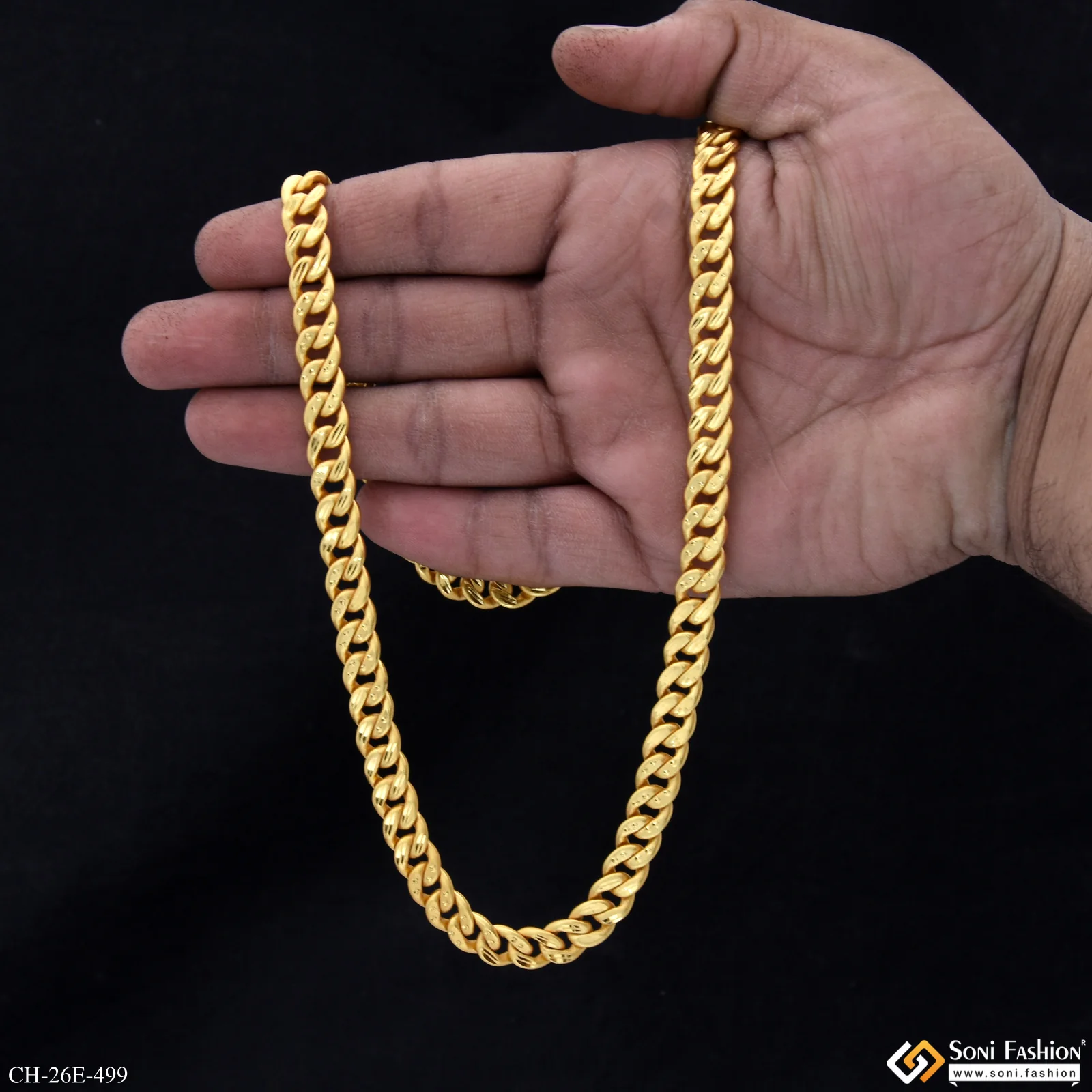 Sophisticated Design Gold Plated Link Chain for Men - Style E499 - Image 6