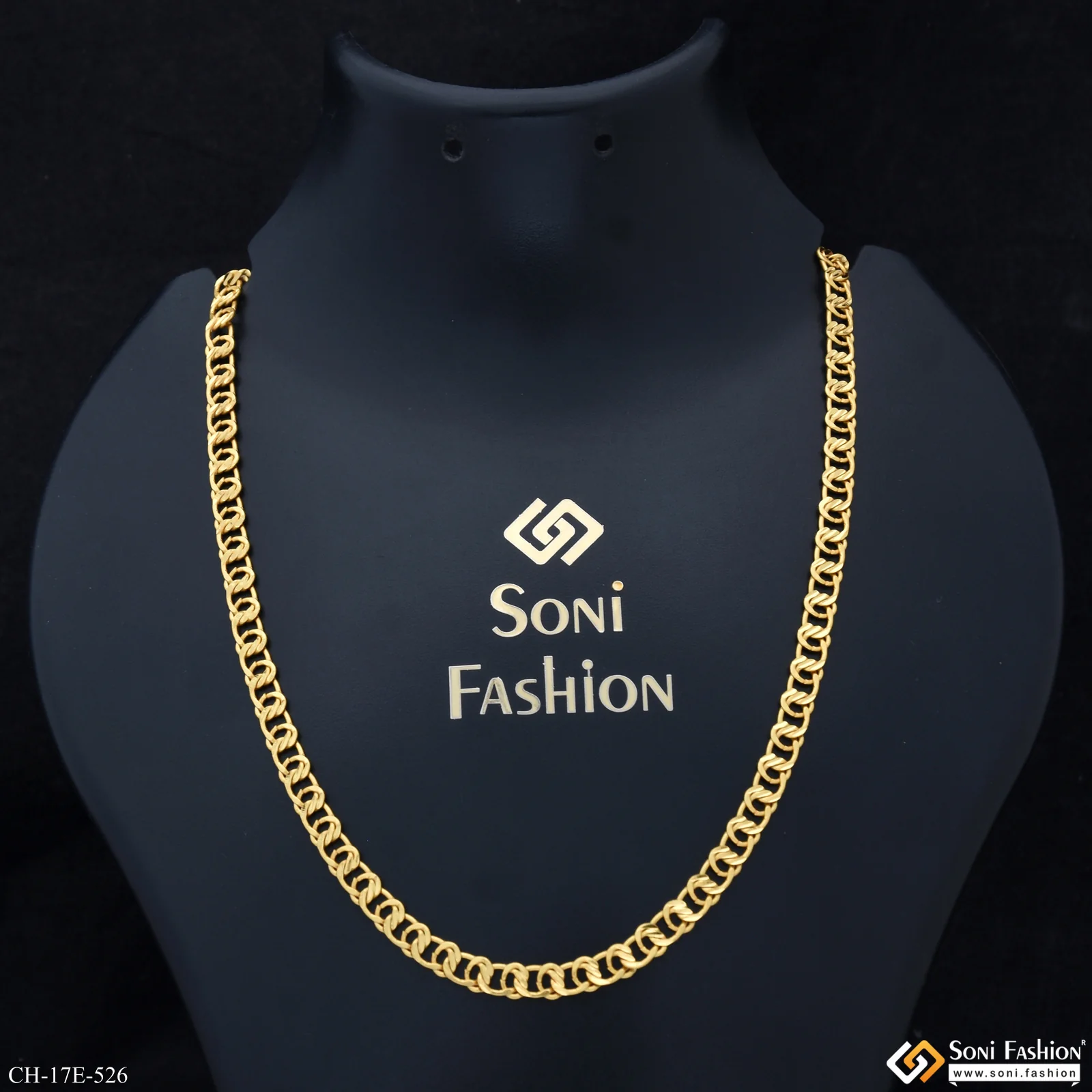 Sophisticated Design Gold Plated Link Chain for Men - Style E526