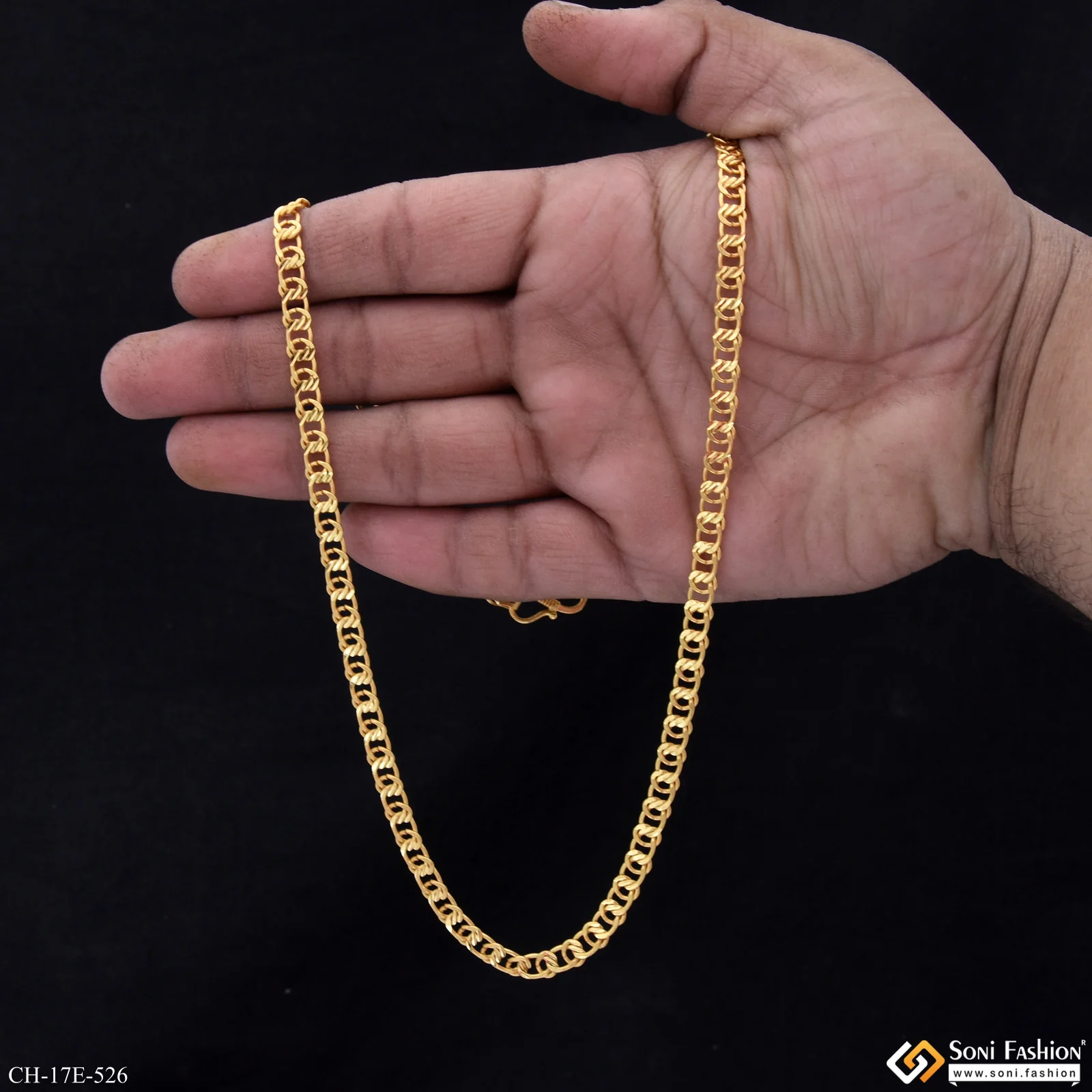 Sophisticated Design Gold Plated Link Chain for Men - Style E526 - Image 6