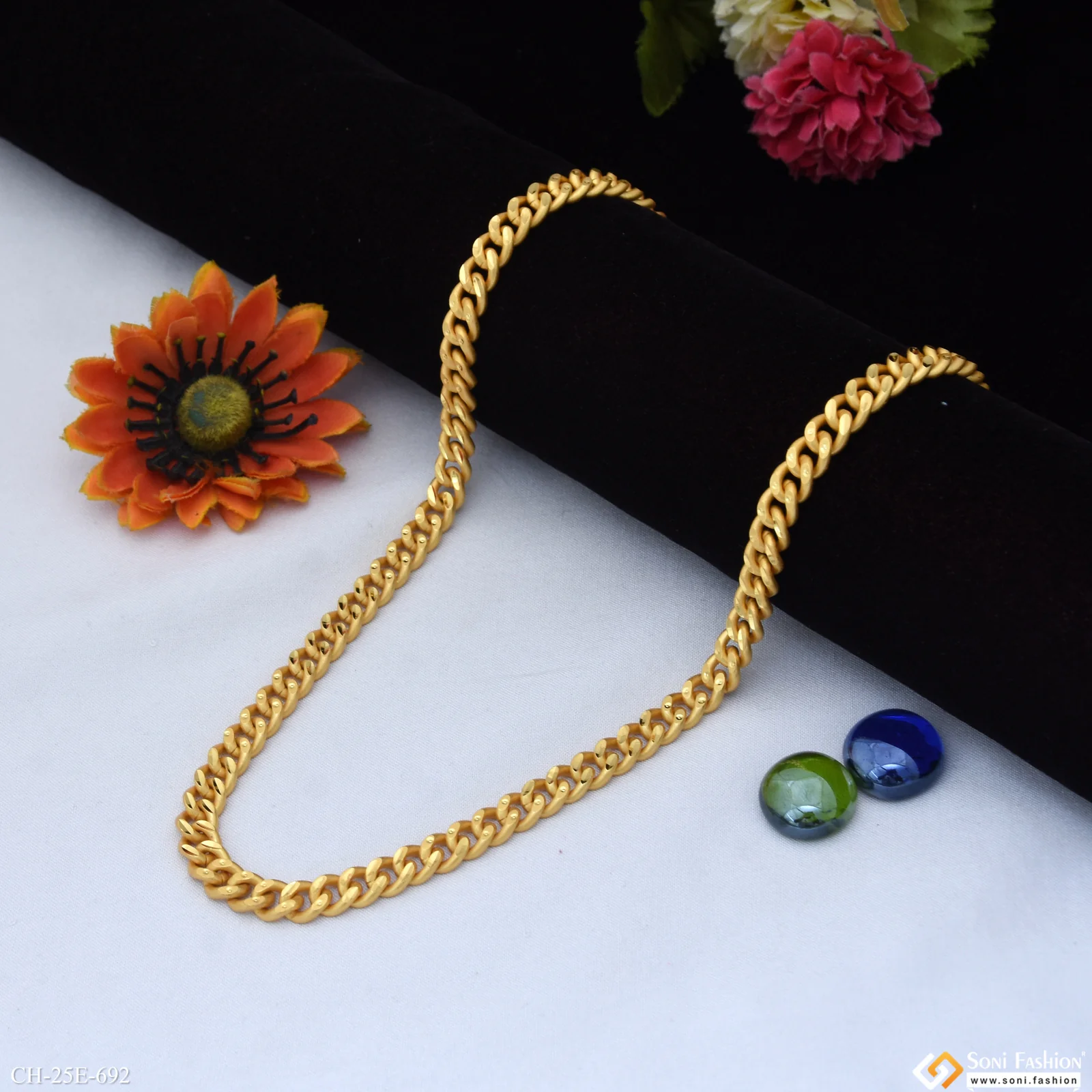Sophisticated Design Gold Plated Link Chain for Men - Style E692 - Image 6