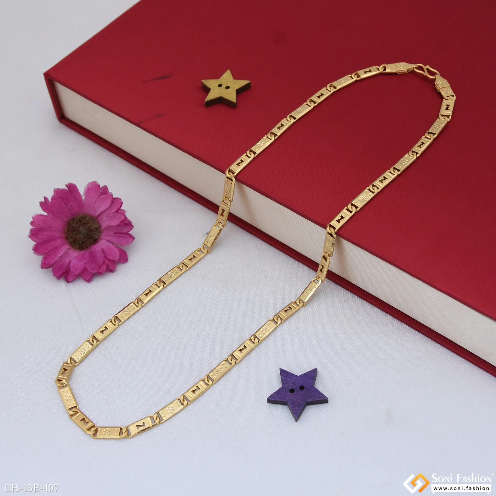 Sophisticated Design Gold Plated Nawabi Chain for Men - Style E407 - Image 4
