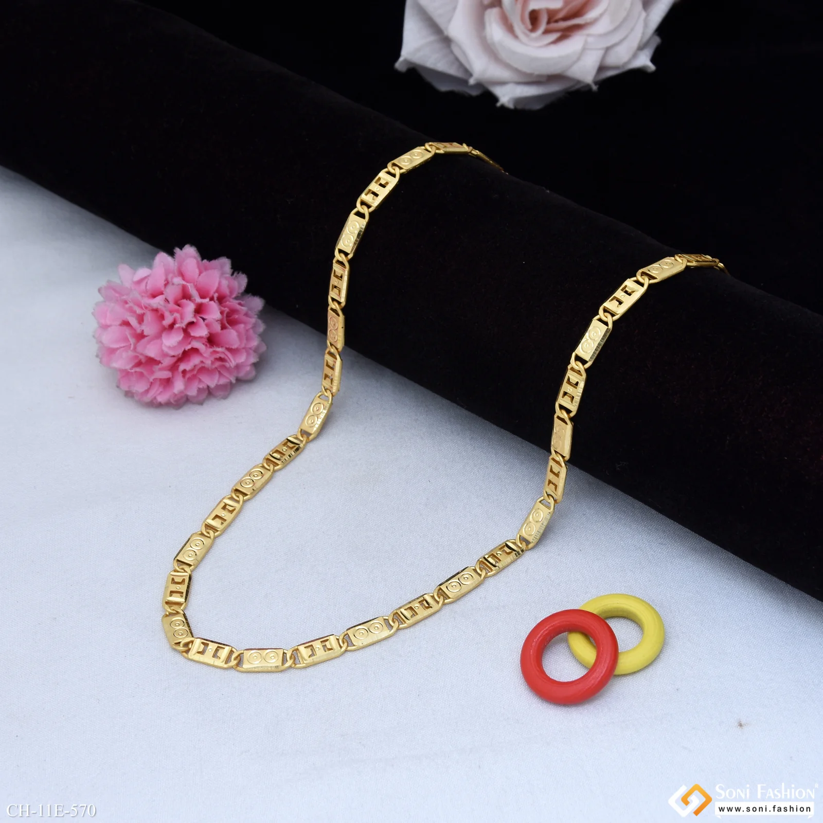 Sophisticated Design Gold Plated Nawabi Chain for Men - Style E570 - Image 3