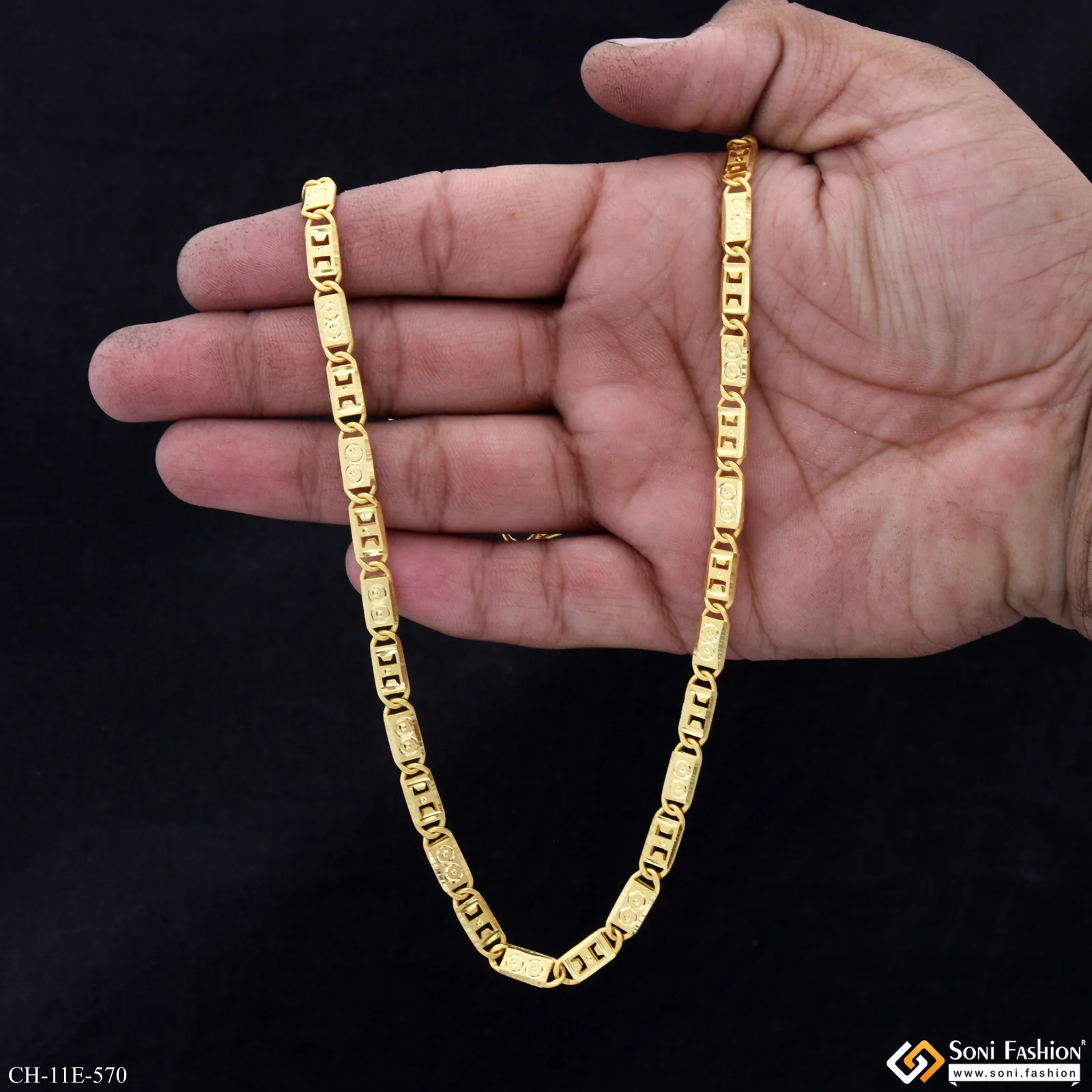 Sophisticated Design Gold Plated Nawabi Chain for Men - Style E570 - Image 6