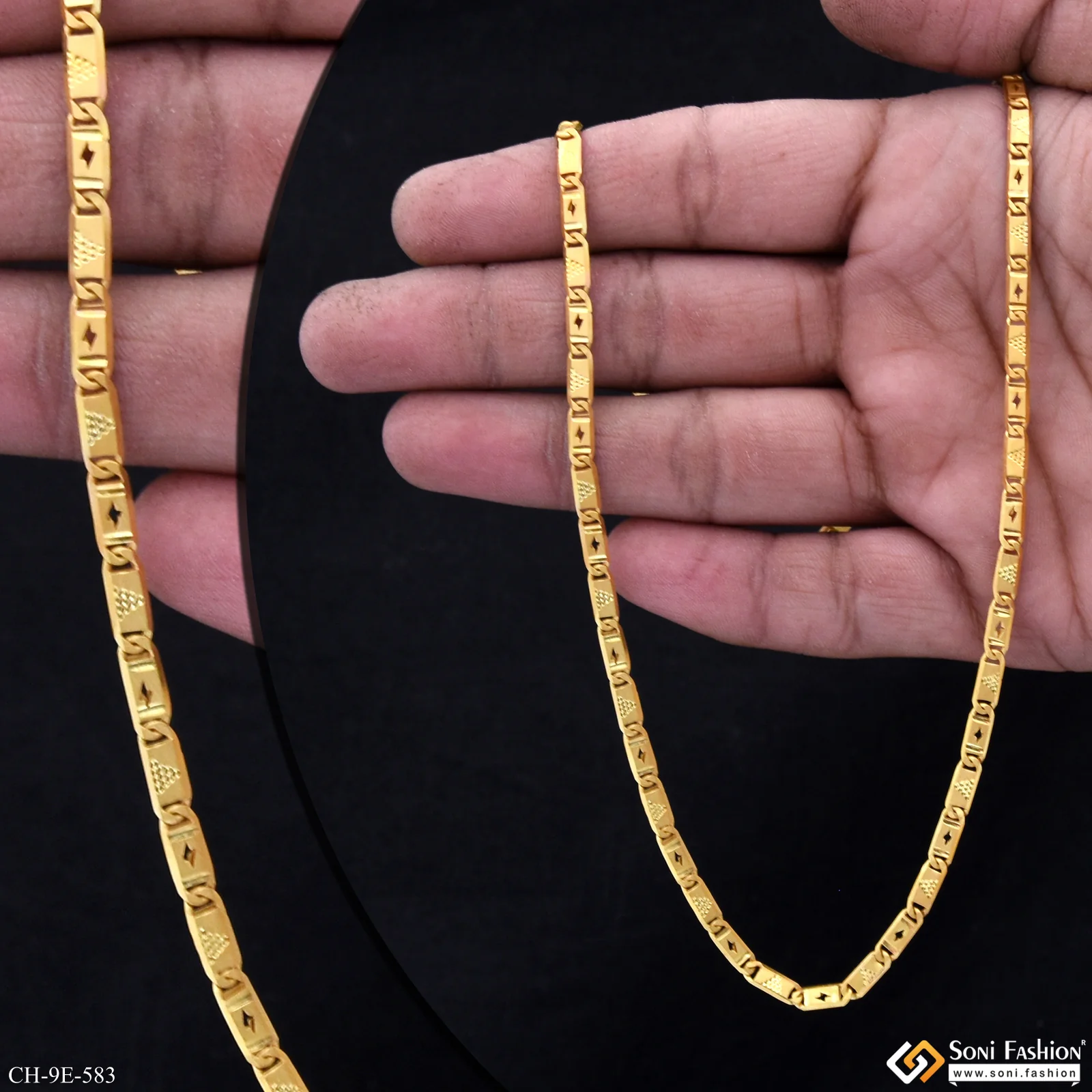 Sophisticated Design Gold Plated Nawabi Chain for Men - Style E583 - Image 2