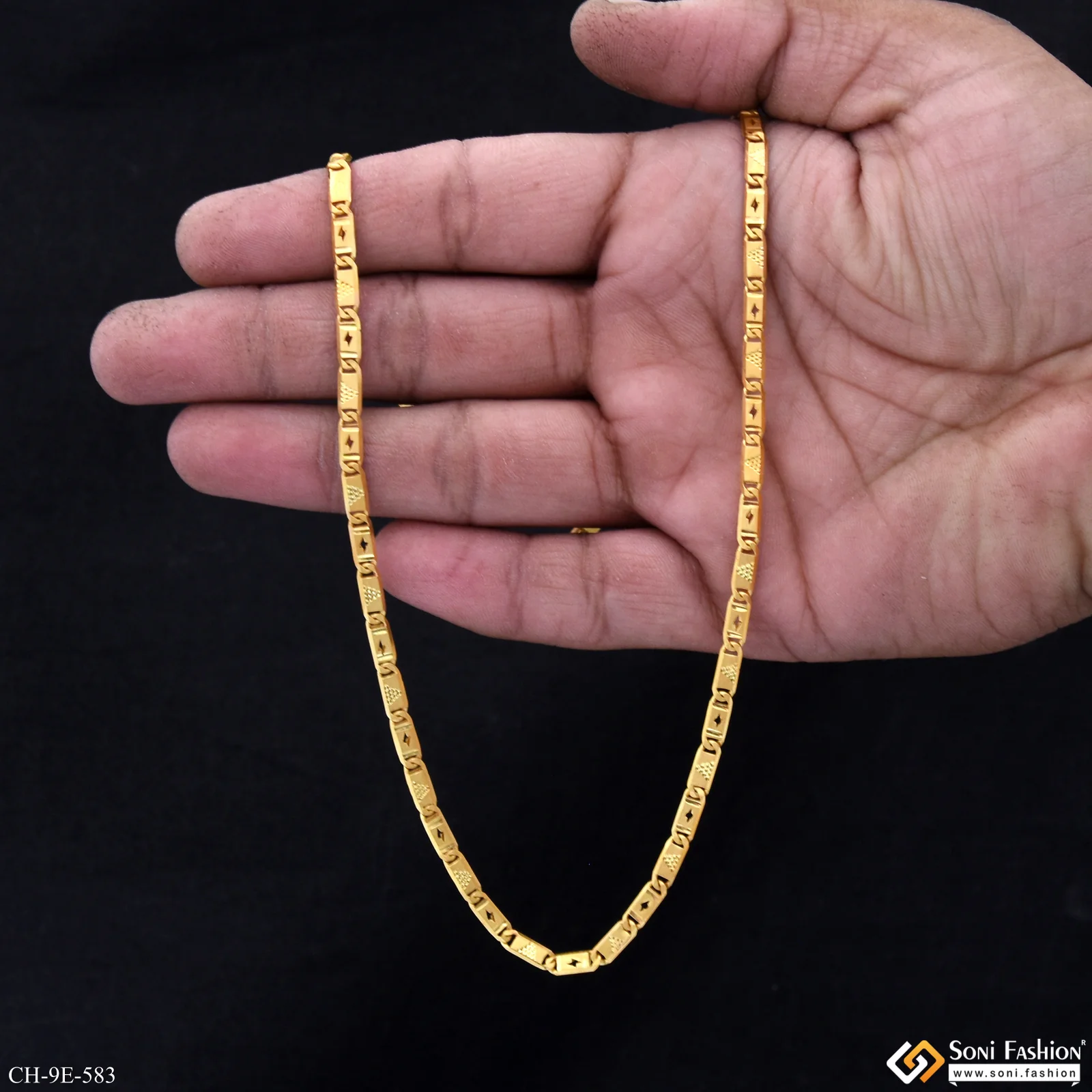 Sophisticated Design Gold Plated Nawabi Chain for Men - Style E583 - Image 4