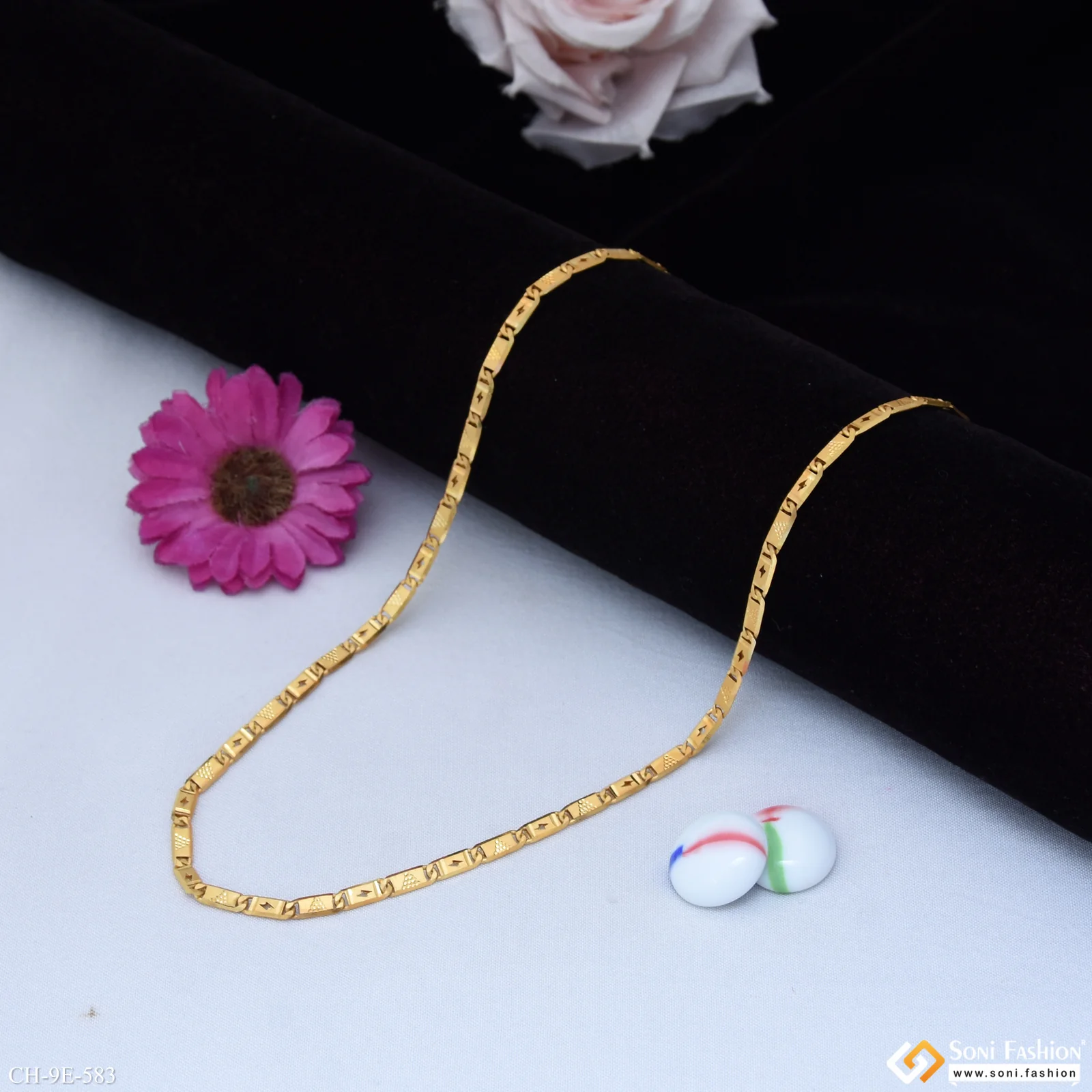 Sophisticated Design Gold Plated Nawabi Chain for Men - Style E583 - Image 5