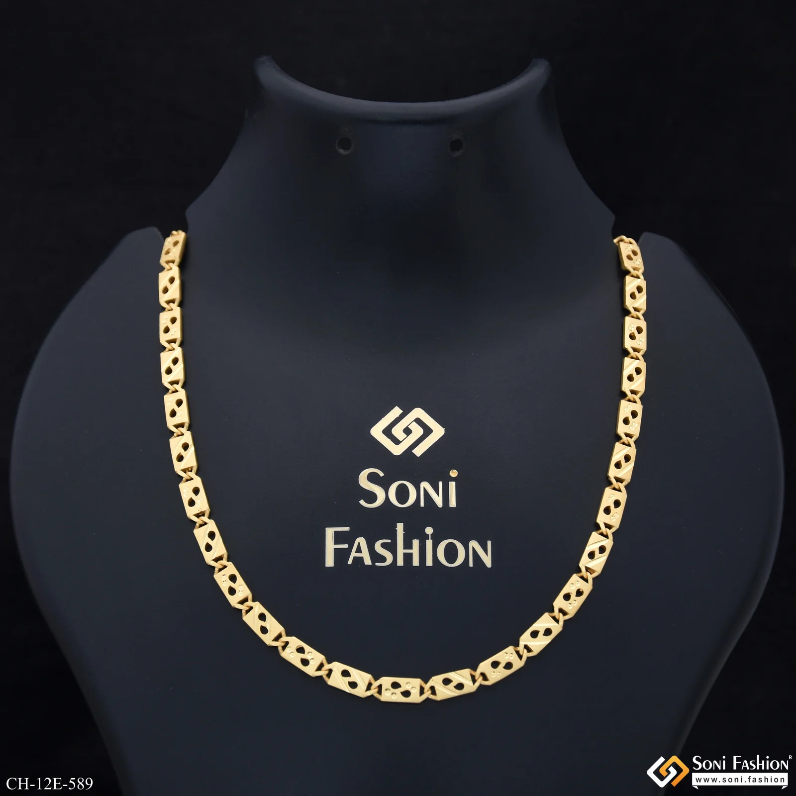 Sophisticated Design Gold Plated Nawabi Chain for Men - Style E589