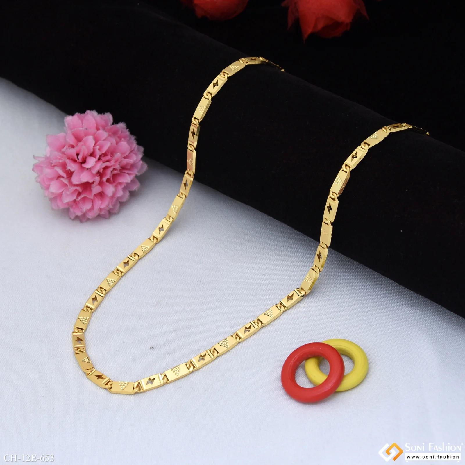 Sophisticated Design Gold Plated Nawabi Chain for Men - Style E653 - Image 3