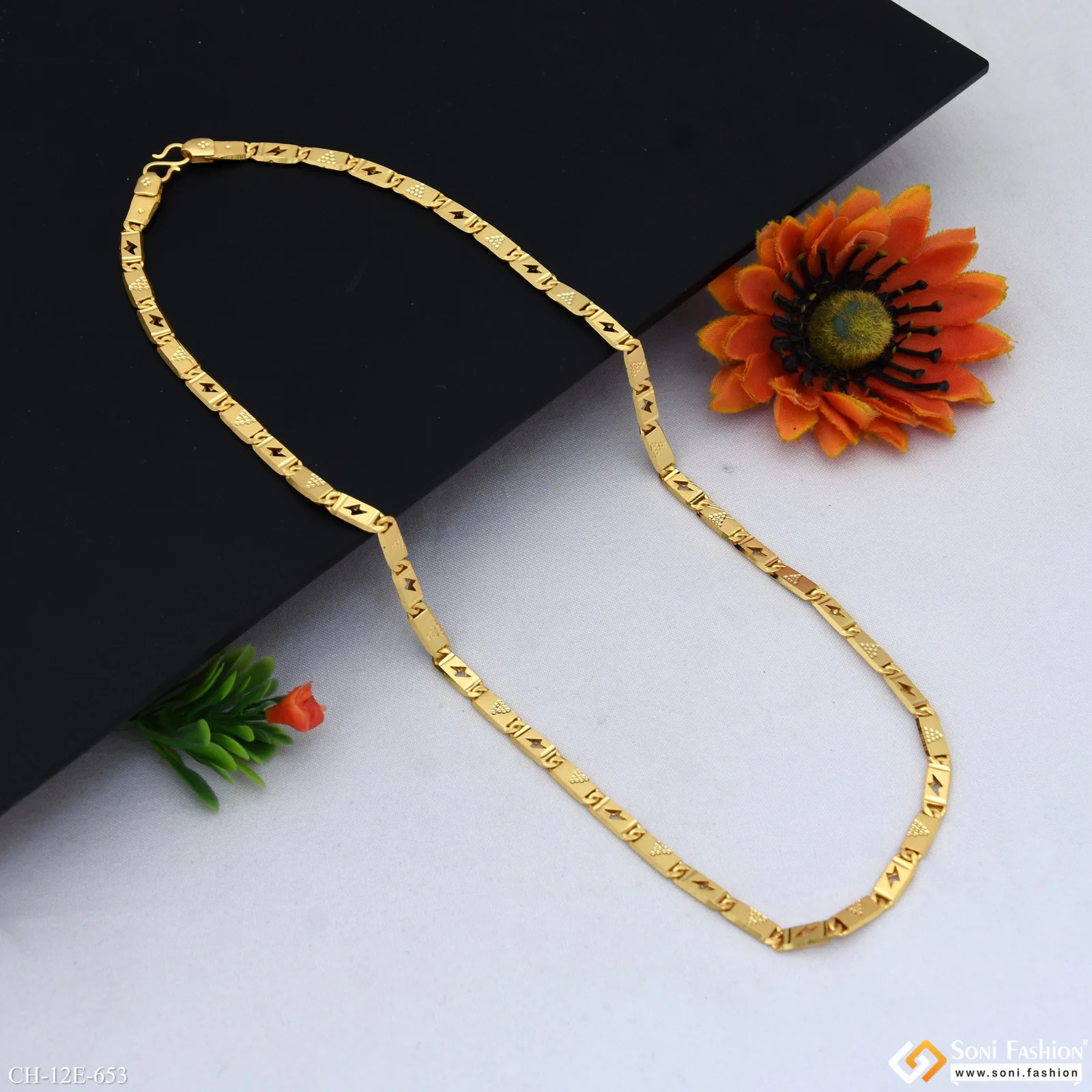 Sophisticated Design Gold Plated Nawabi Chain for Men - Style E653 - Image 4