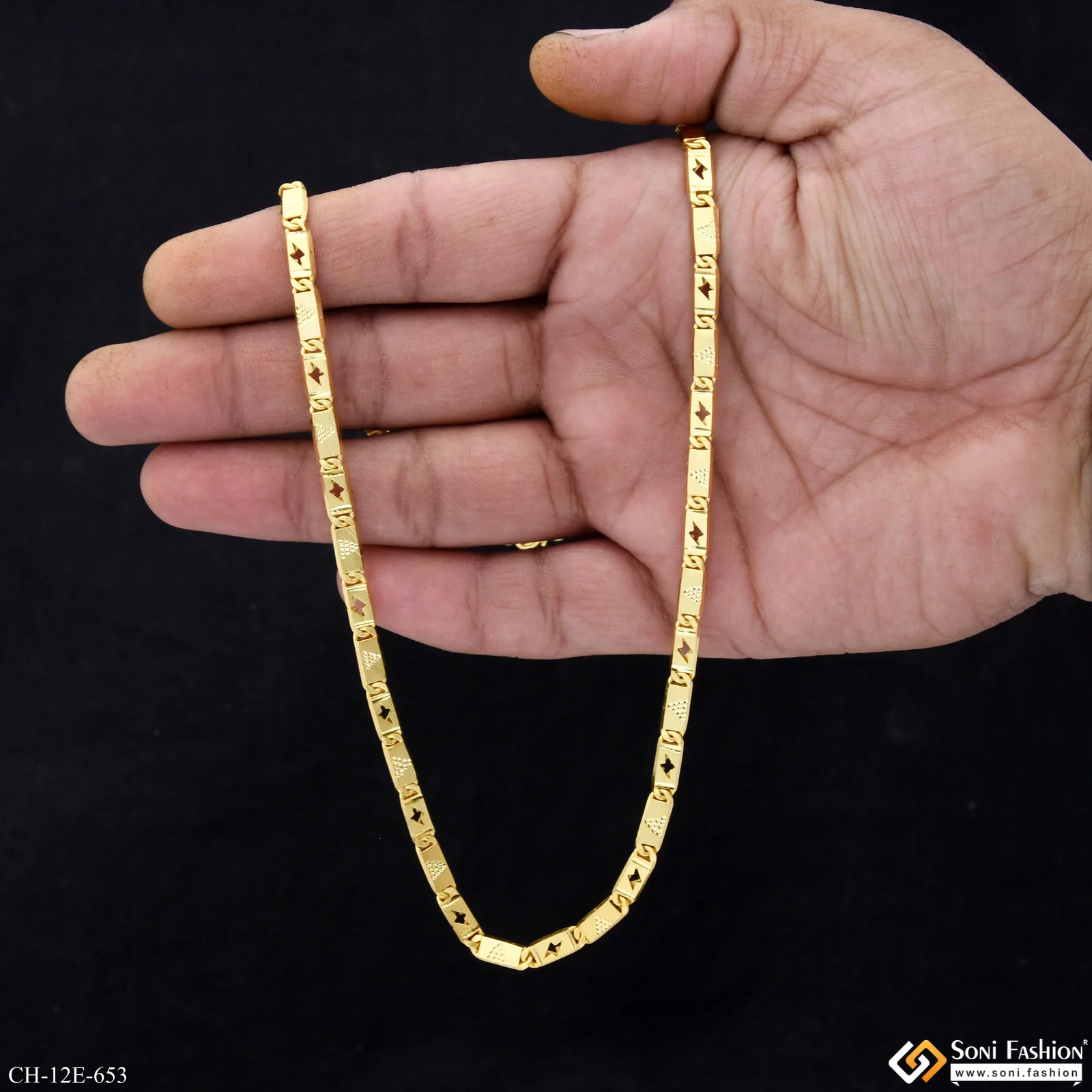 Sophisticated Design Gold Plated Nawabi Chain for Men - Style E653 - Image 6