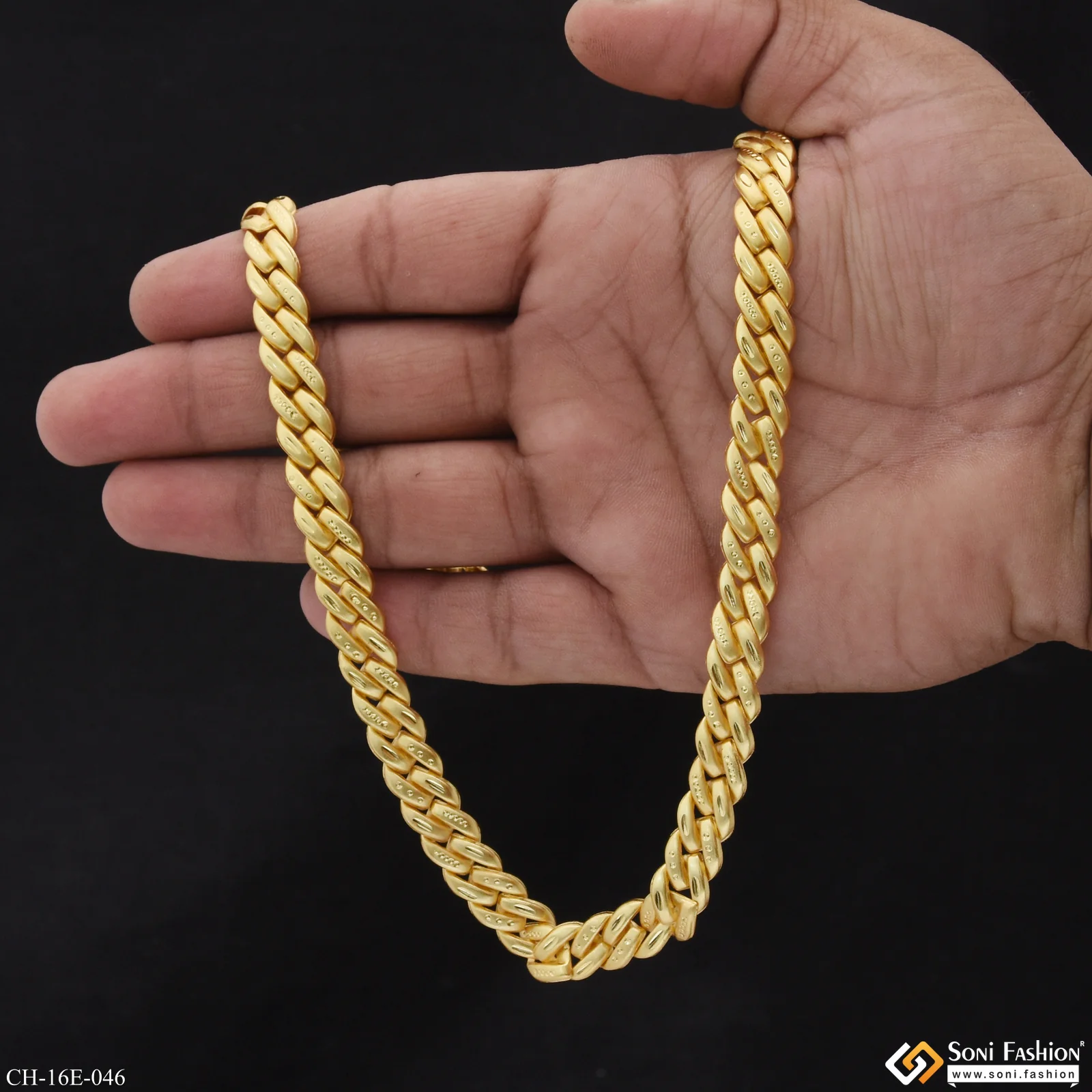 Sophisticated Design Gold Plated Pokal Chain for Men - Style E046 - Image 6