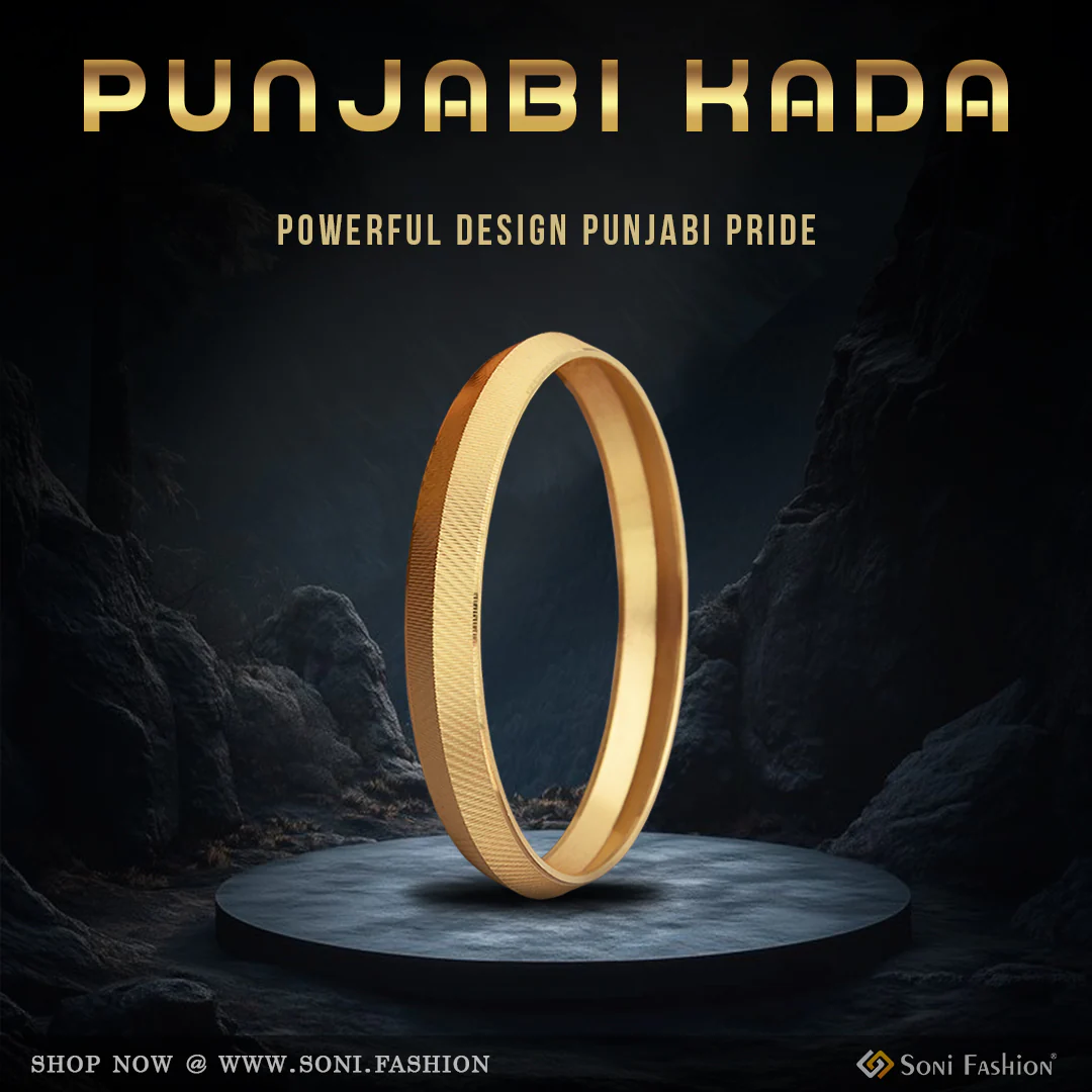 Sophisticated Design Gold Plated Punjabi Kada for Men - Style B140