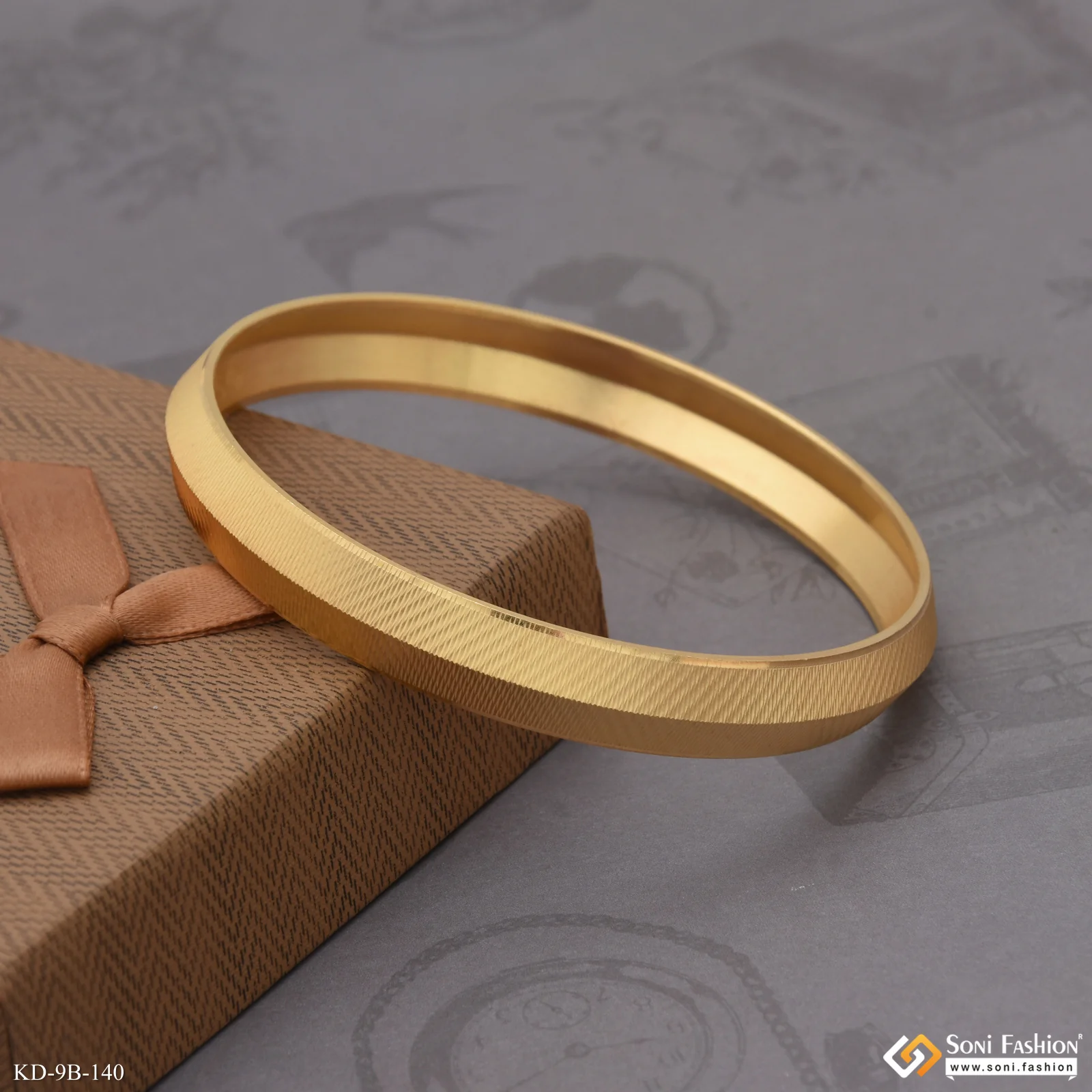 Sophisticated Design Gold Plated Punjabi Kada for Men - Style B140 - Image 3