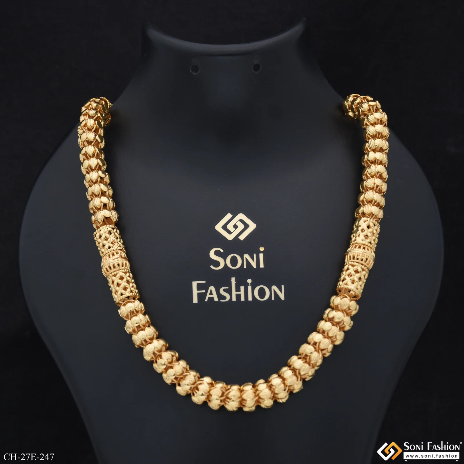 Sophisticated Design Gold Plated Rajwadi Chain for Men - Style E247