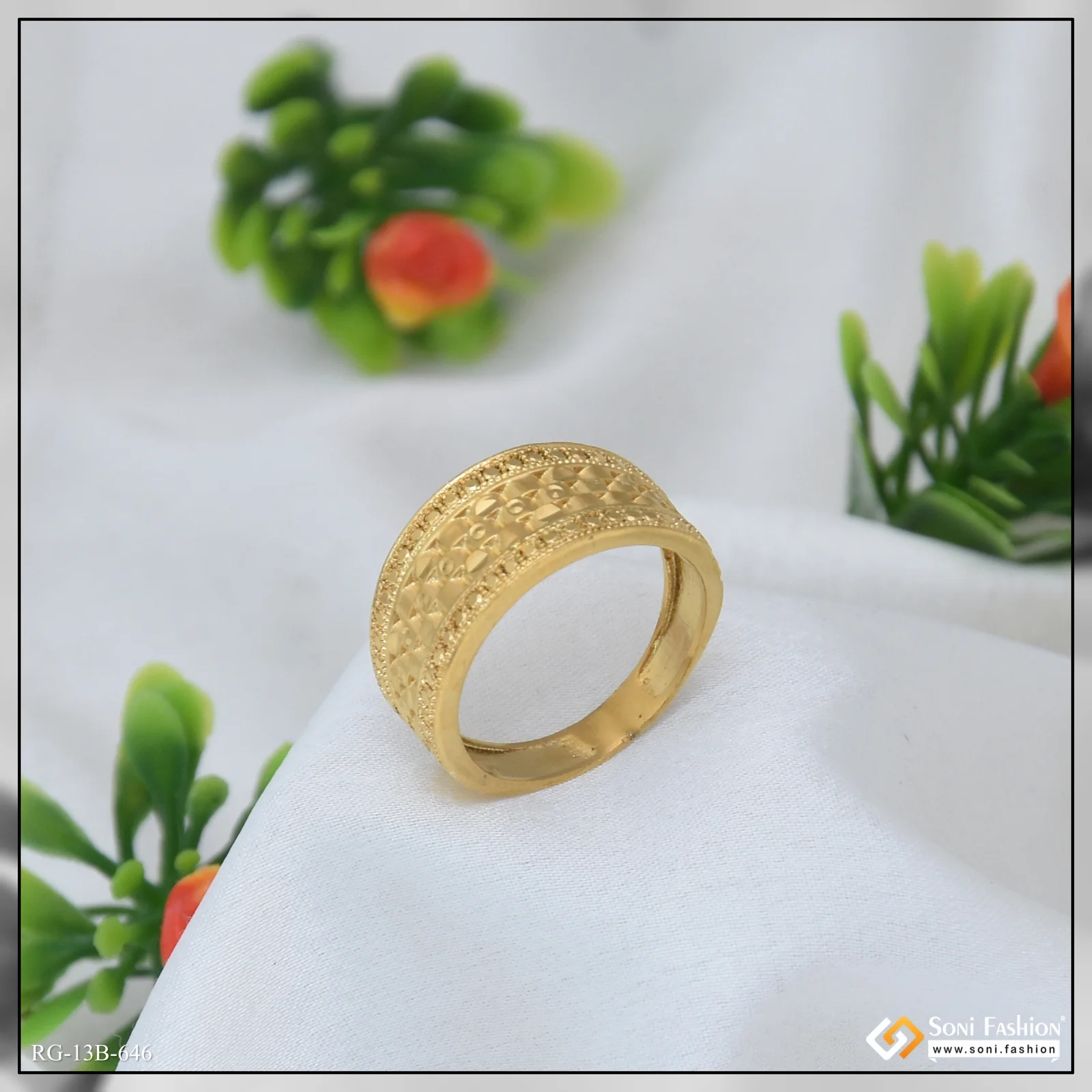 Sophisticated Design Gold Plated Ring for Men - Style B646 - Image 5