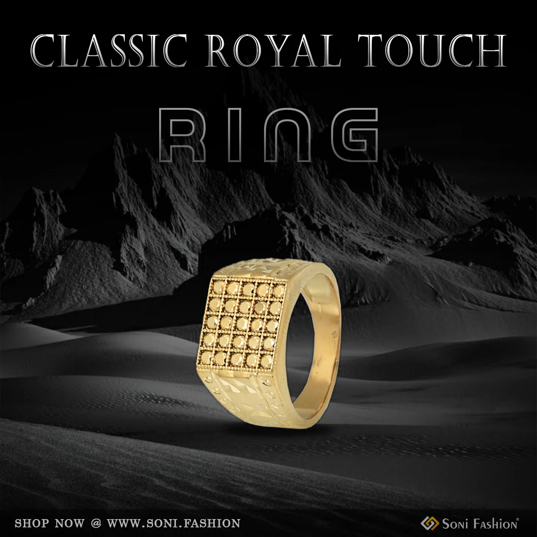 Sophisticated Design Gold Plated Ring for Men - Style B651