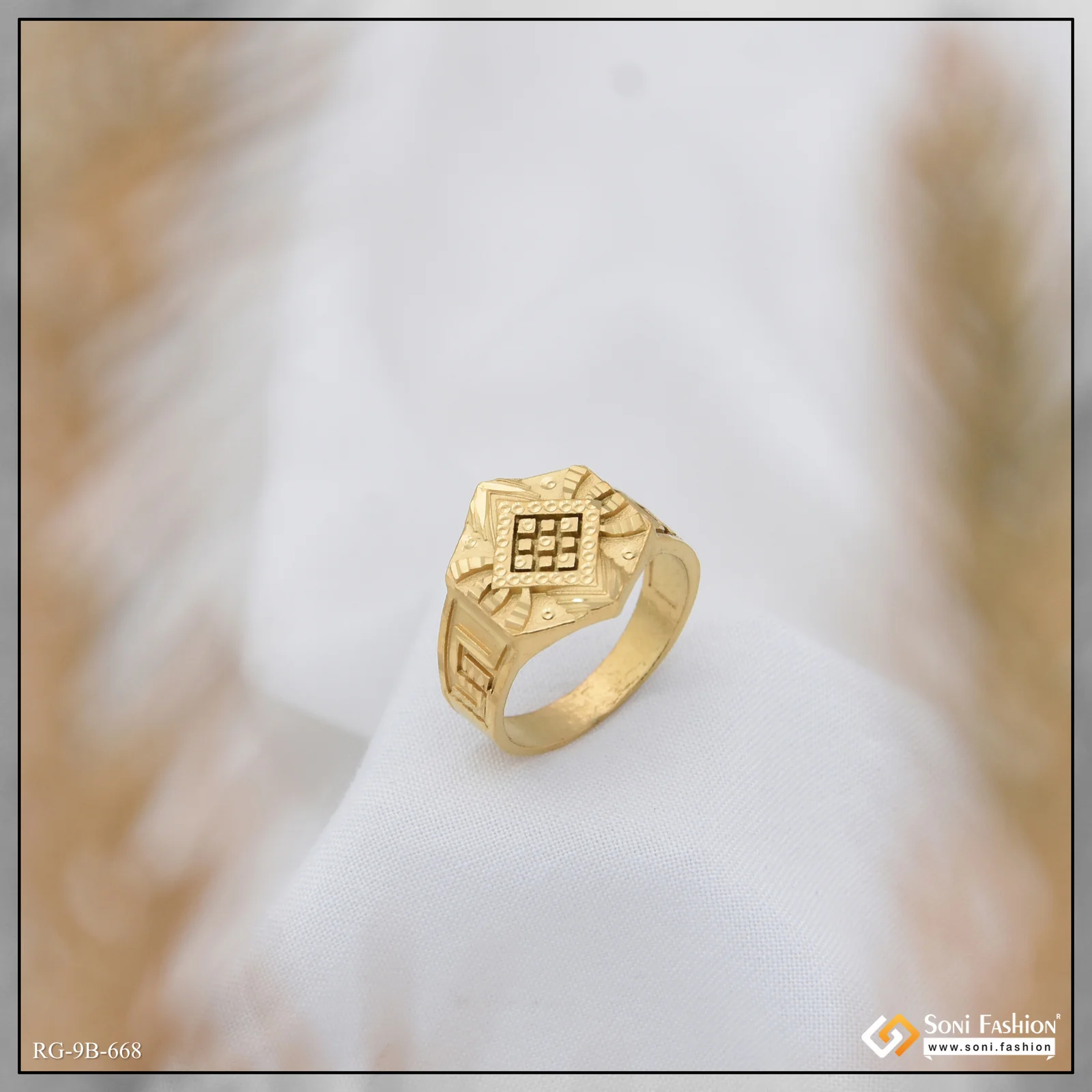 Sophisticated Design Gold Plated Ring for Men - Style B668 - Image 6