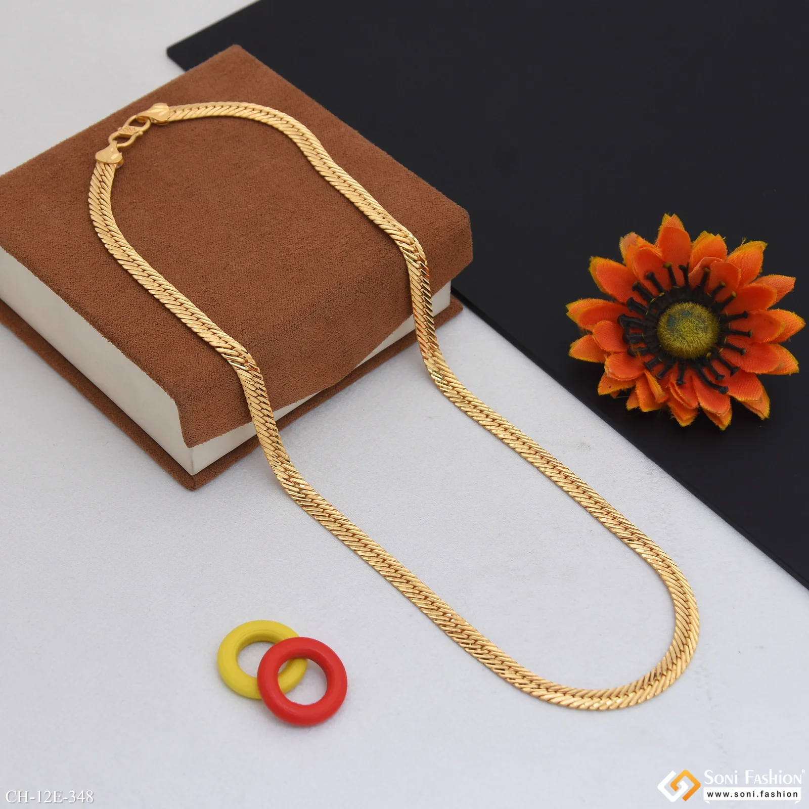Sophisticated Design Gold Plated Snake Chain for Men - Style E348 - Image 5