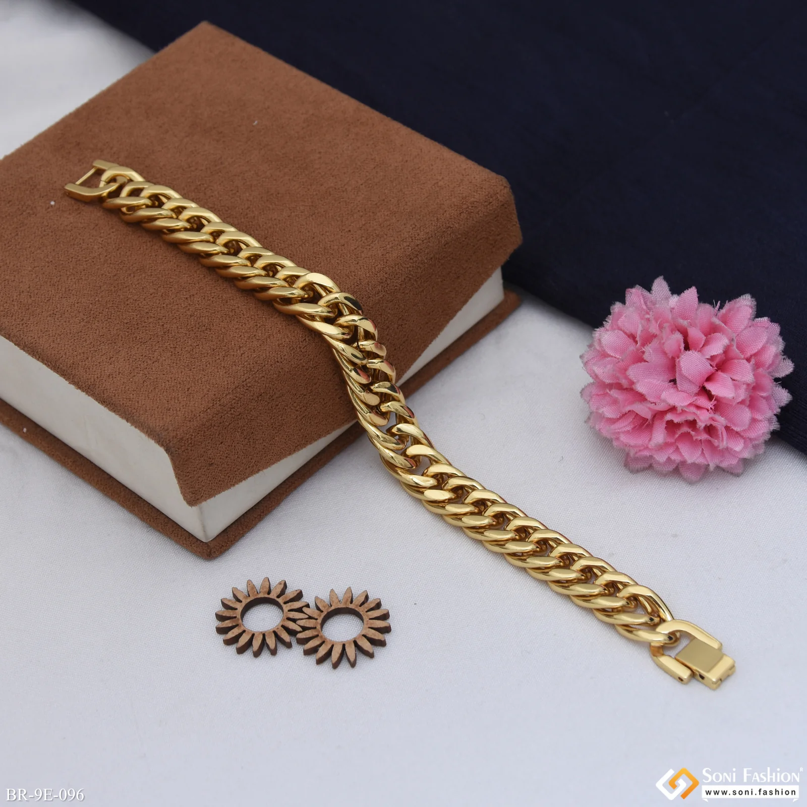 Sophisticated Design Stainless Steel Link Bracelet for Men - Style E096 - Image 3