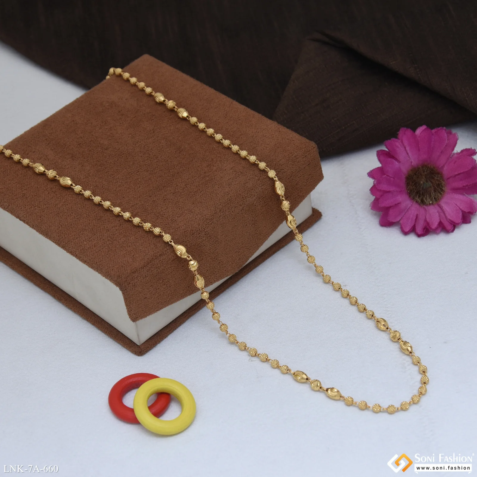 Sparkling Design Gold Plated Brass Beaded Mala for Women - Style A660 - Image 3