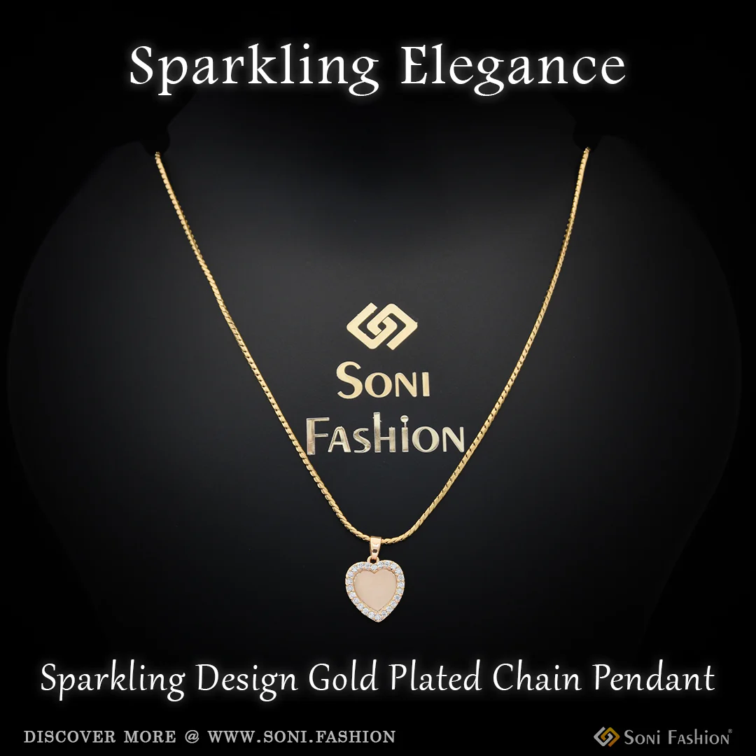 Sparkling Design Gold Plated Chain Pendant for Ladies - Style A538