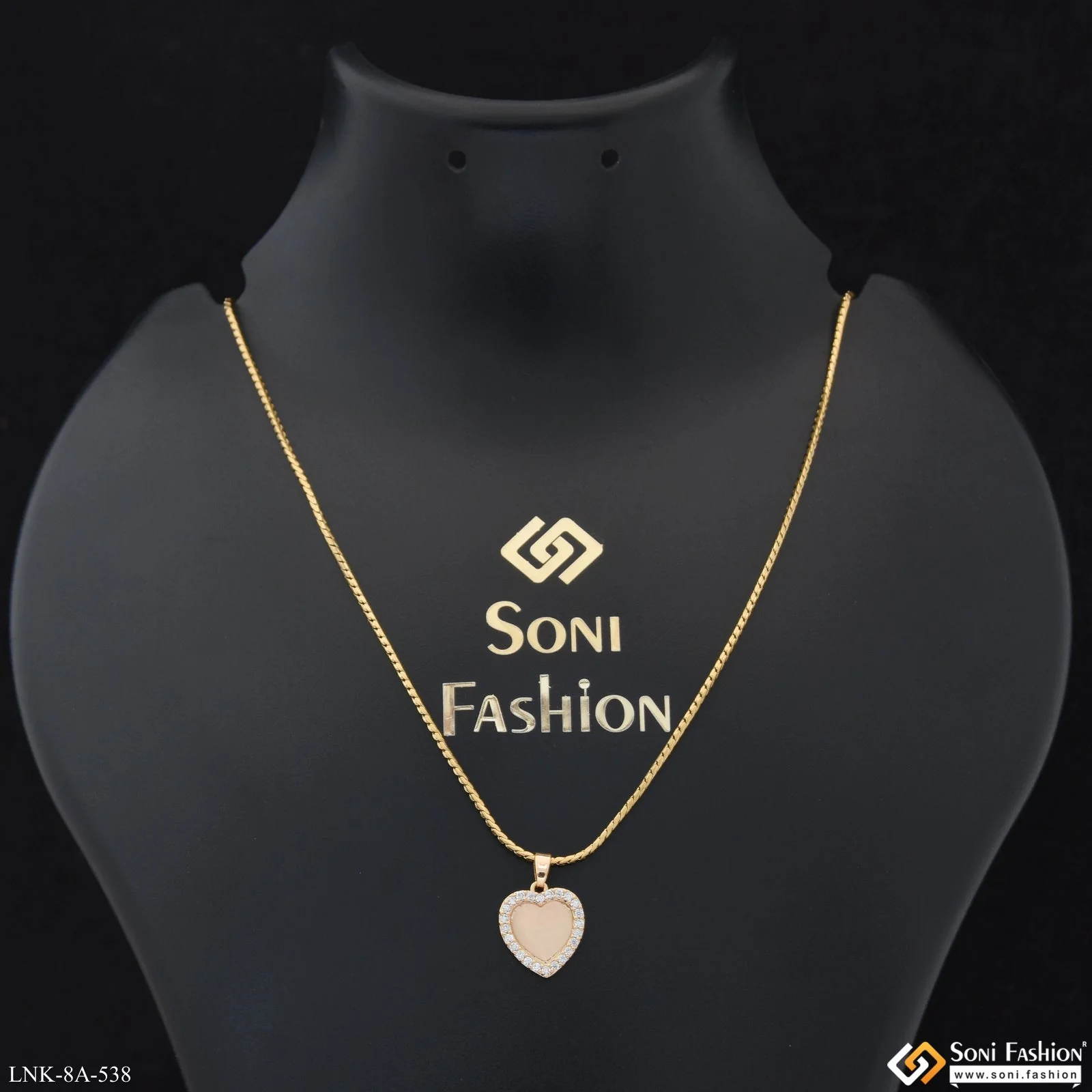 Sparkling Design Gold Plated Chain Pendant for Ladies - Style A538 - Image 5