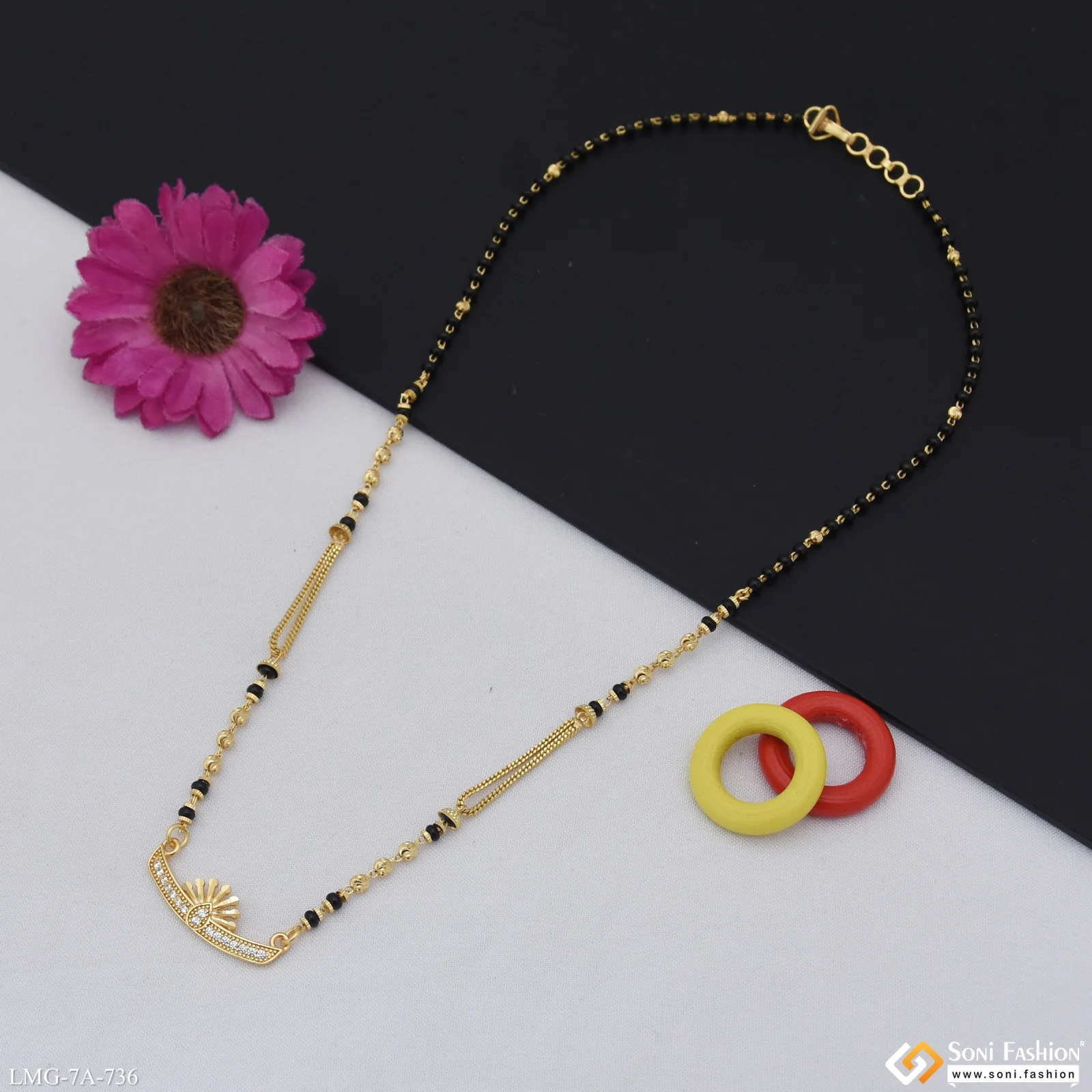 Sparkling Design Gold Plated Mangalsutra for Women - Style A736 - Image 2