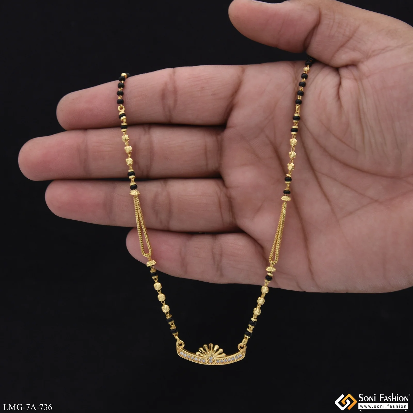 Sparkling Design Gold Plated Mangalsutra for Women - Style A736 - Image 5