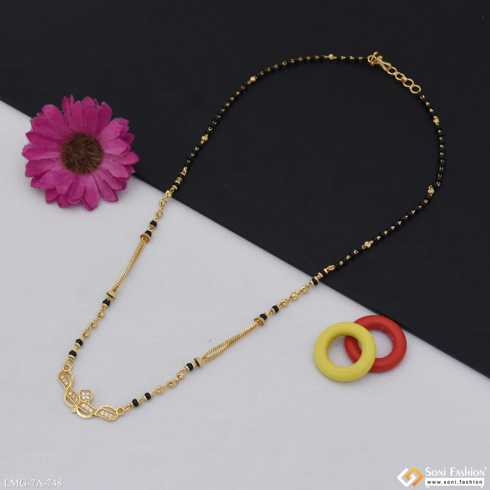 Sparkling Design Gold Plated Mangalsutra for Women - Style A748 - Image 3