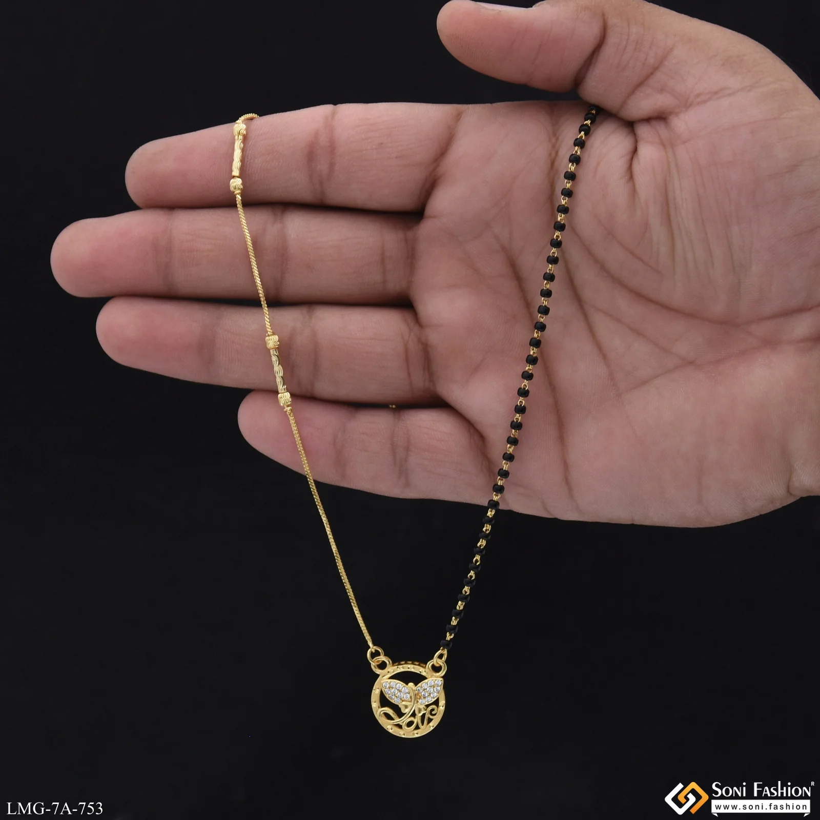Sparkling Design Gold Plated Mangalsutra for Women - Style A753 - Image 2