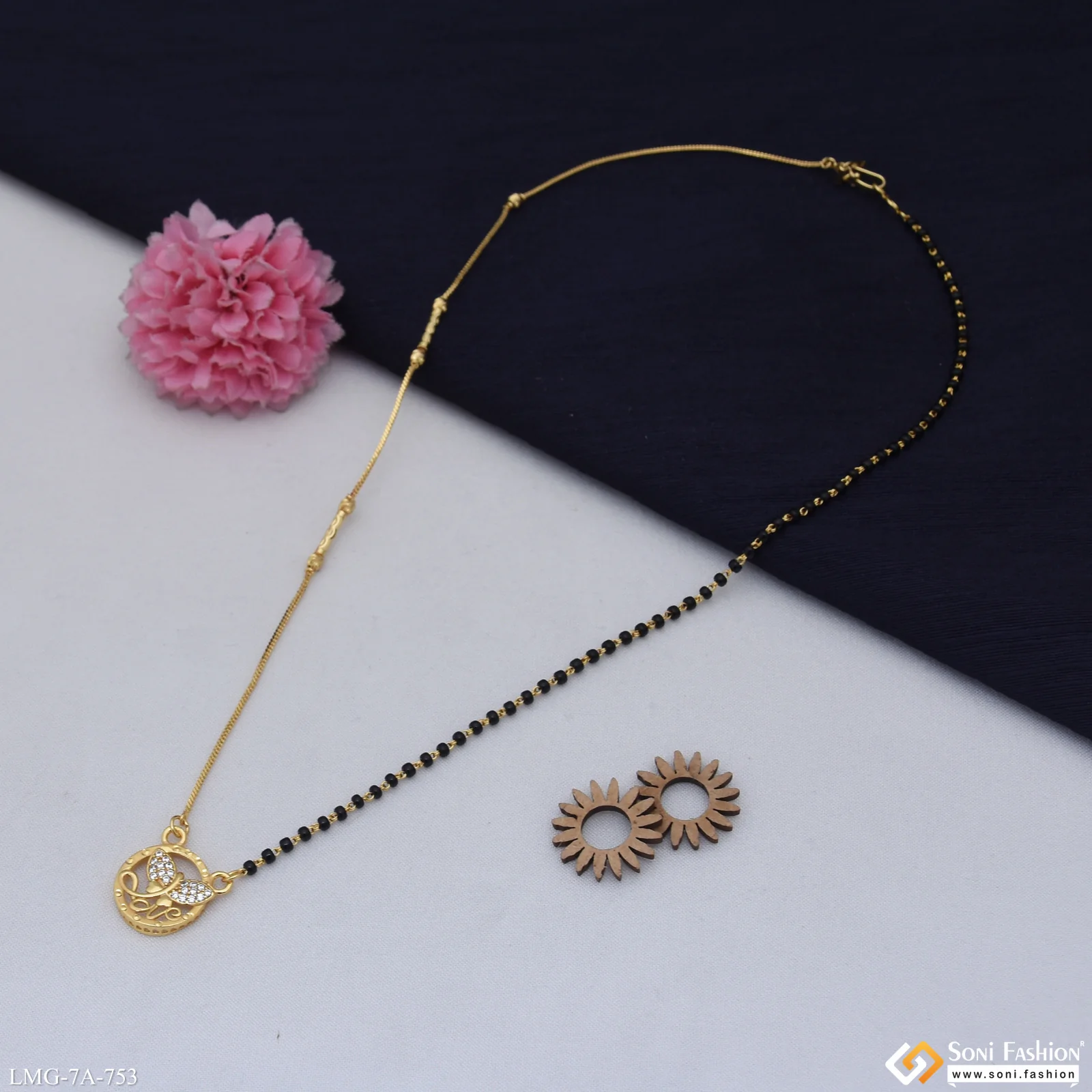 Sparkling Design Gold Plated Mangalsutra for Women - Style A753 - Image 3