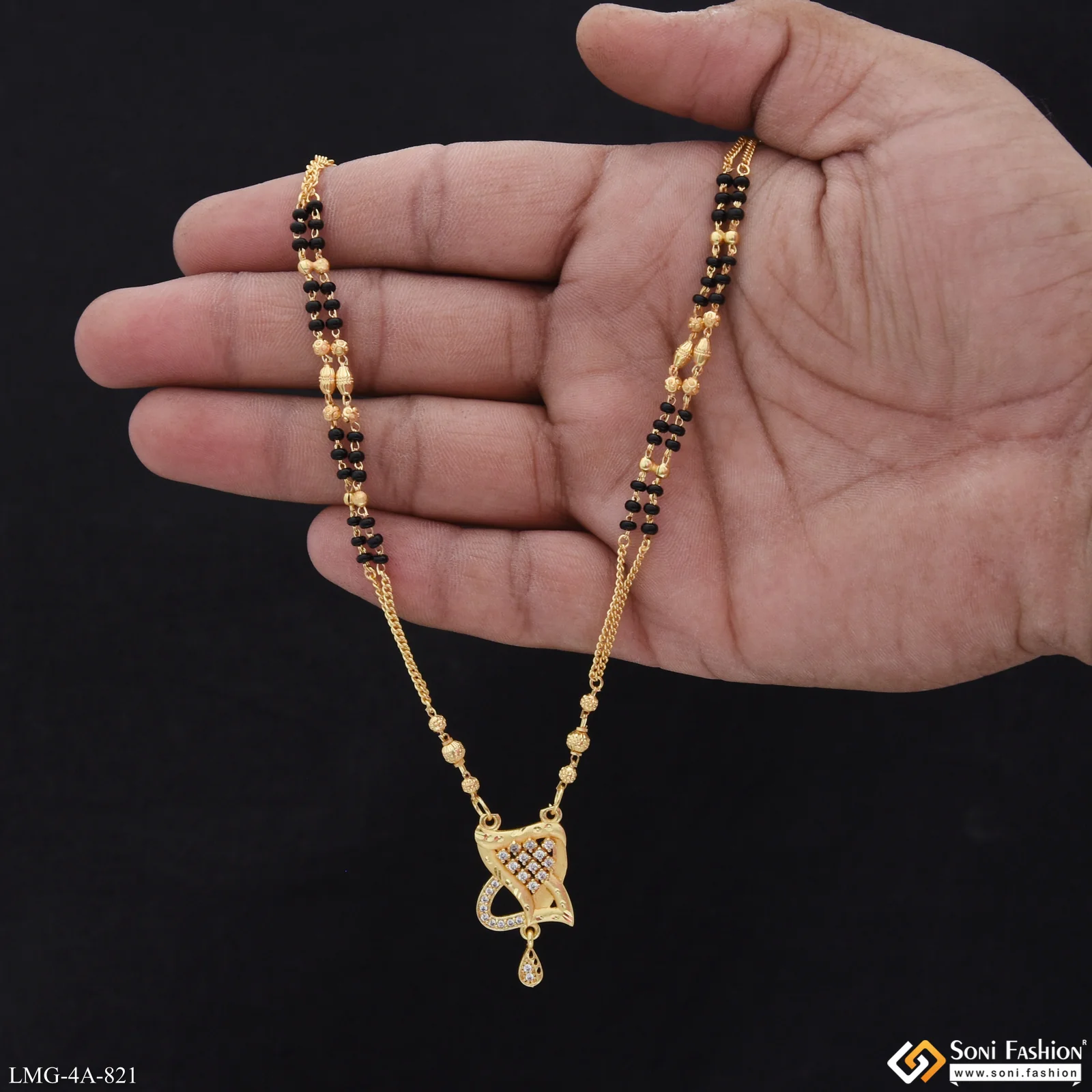Sparkling Design Gold Plated Mangalsutra for Women - Style A821 - Image 2