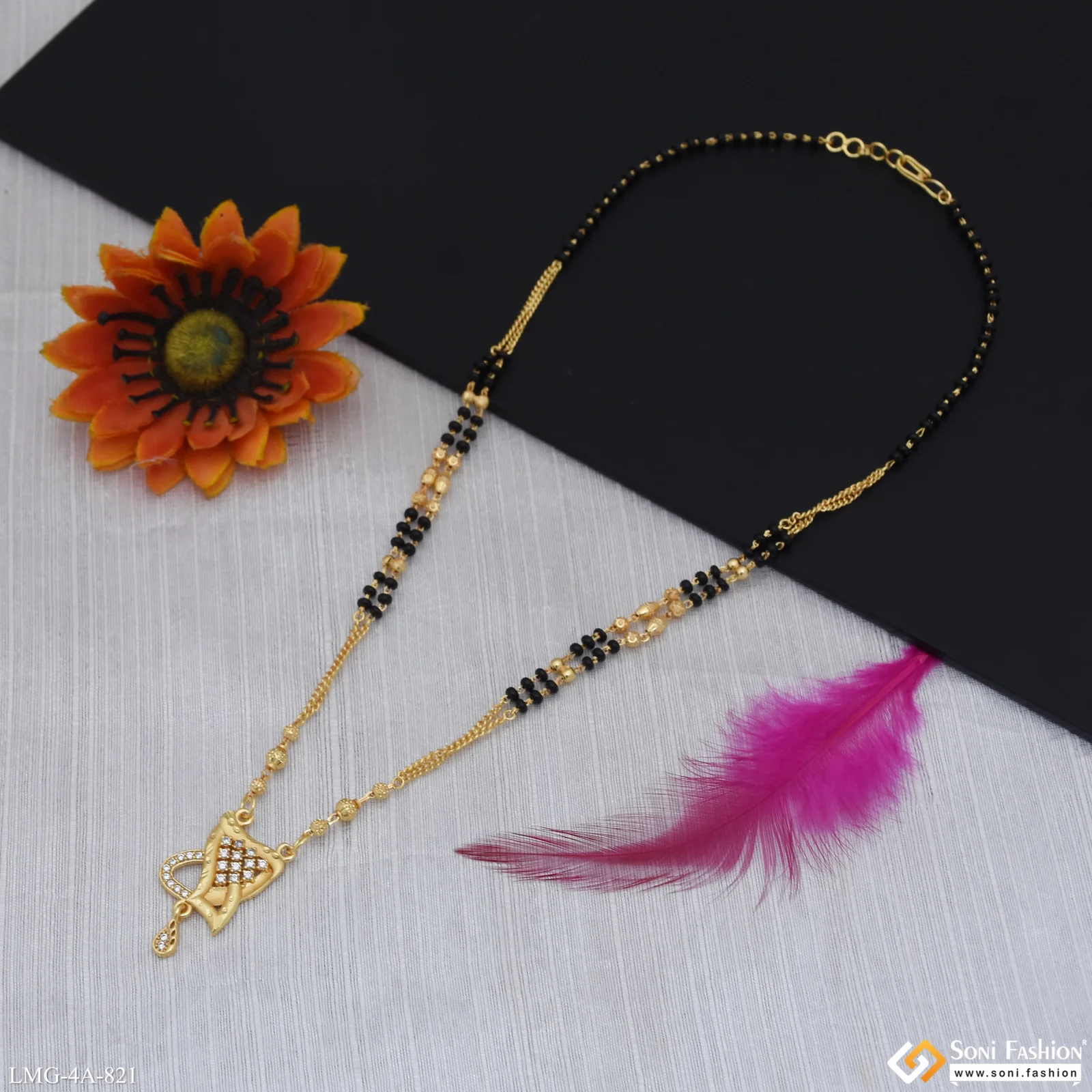 Sparkling Design Gold Plated Mangalsutra for Women - Style A821 - Image 3