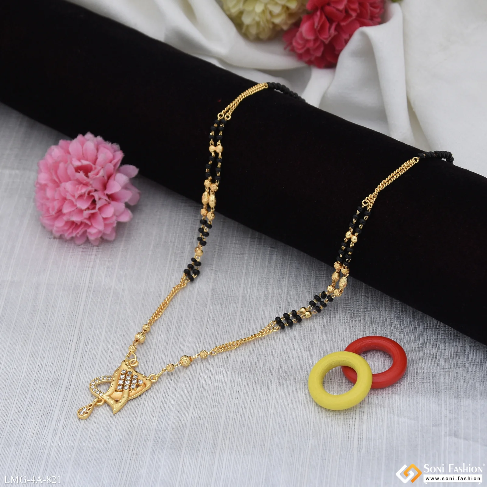 Sparkling Design Gold Plated Mangalsutra for Women - Style A821 - Image 4