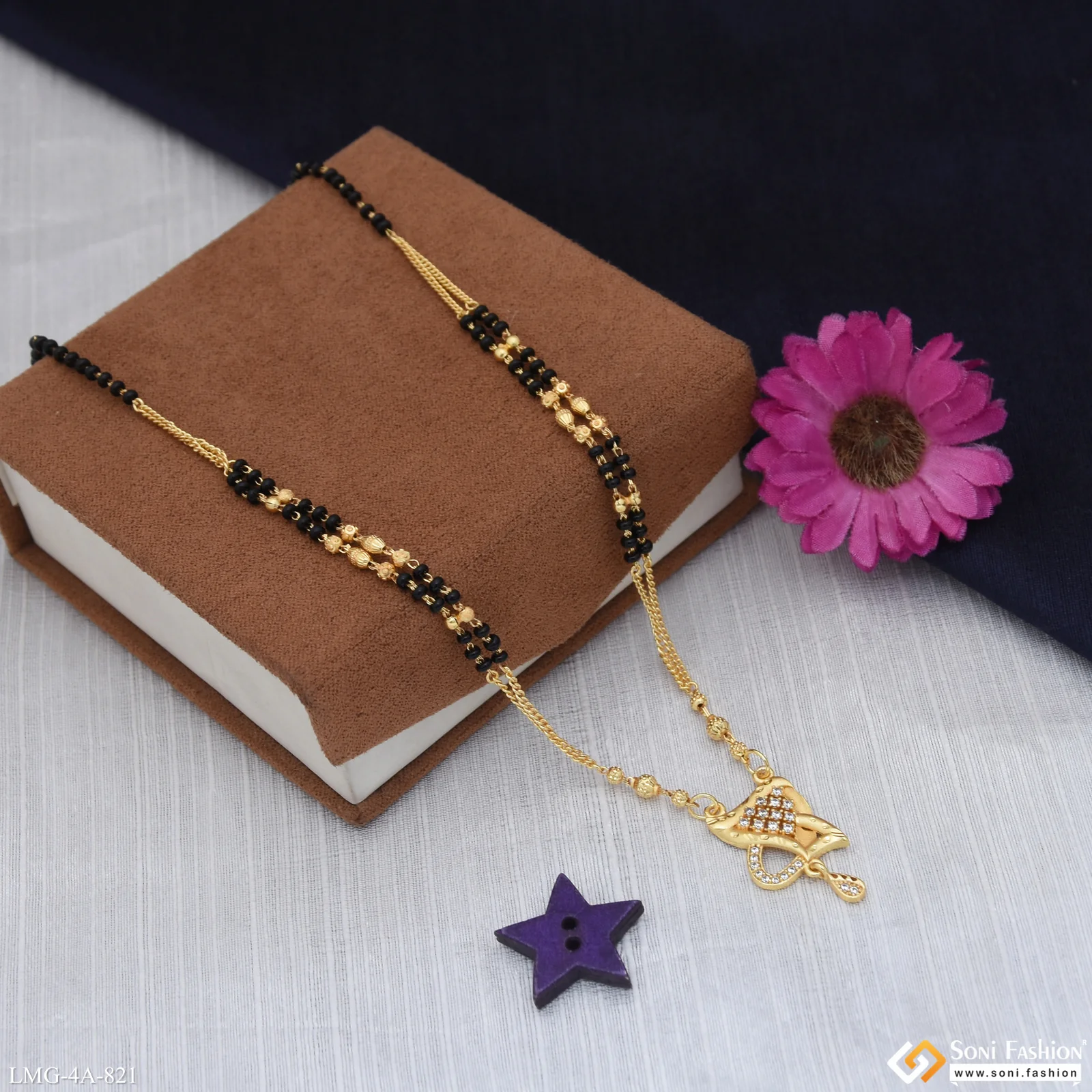 Sparkling Design Gold Plated Mangalsutra for Women - Style A821 - Image 5