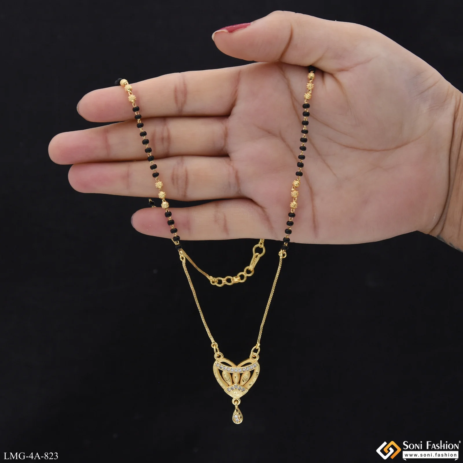 Sparkling Design Gold Plated Mangalsutra for Women - Style A823 - Image 5