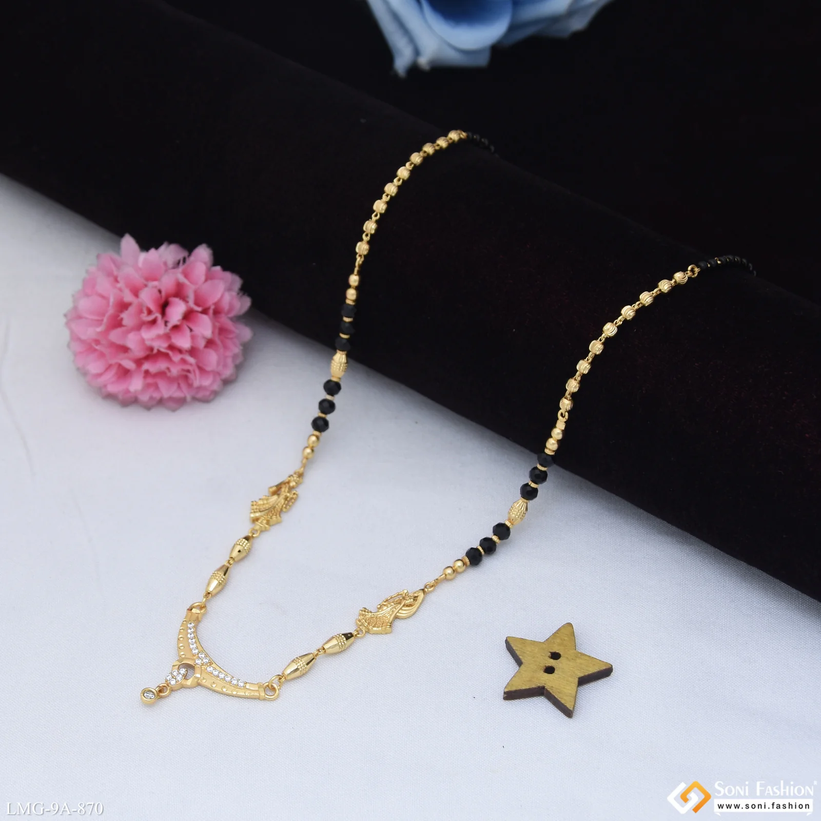 Sparkling Design Gold Plated Mangalsutra for Women - Style A870 - Image 3