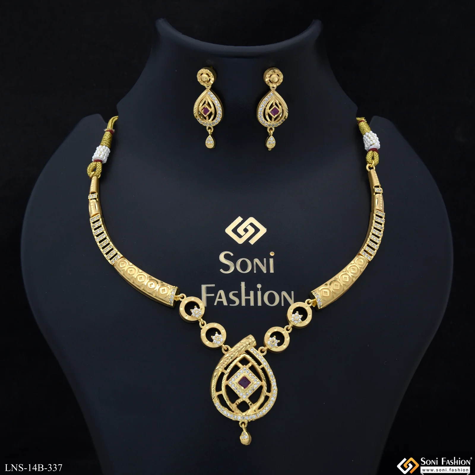 Sparkling Design Gold Plated Necklace Set for Women - Style B337