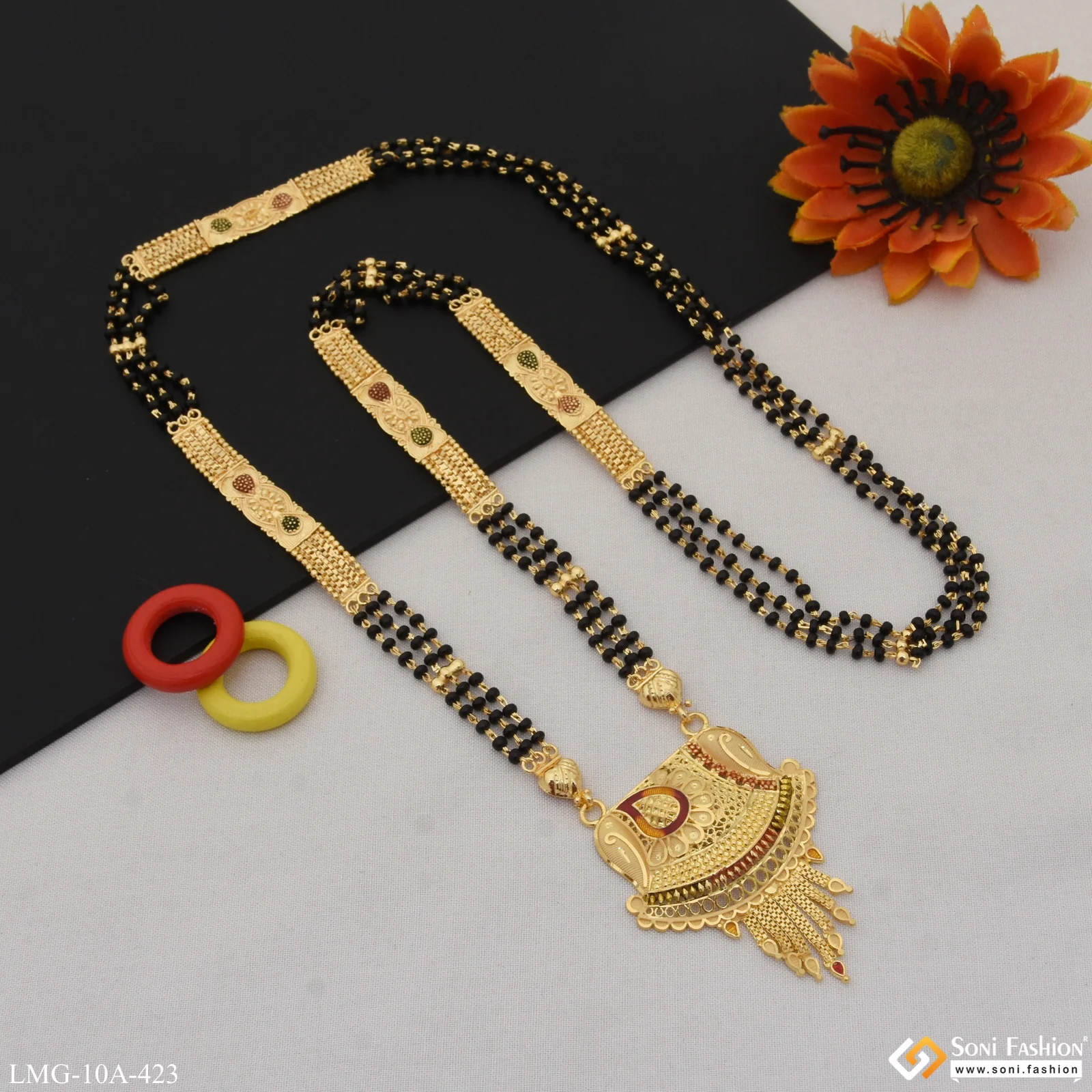 Sparkling Design Lovely Design Gold Plated Mangalsutra for Women - Style A423 - Image 5
