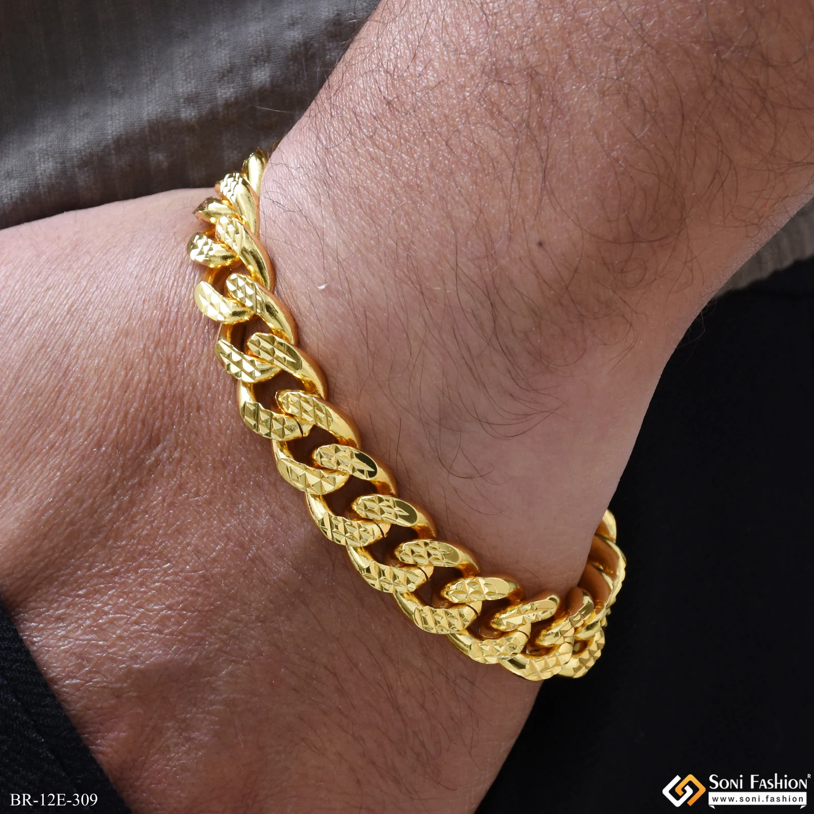 Link Bracelet Popular Design Gold Plated Bracelet for Men - Style E309