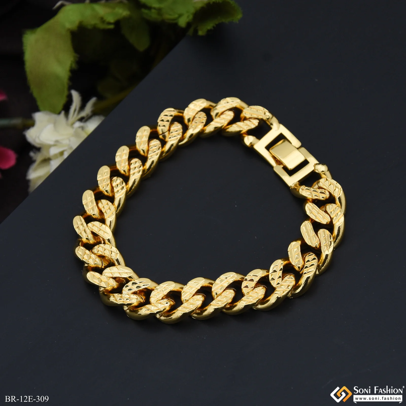 Link Bracelet Popular Design Gold Plated Bracelet for Men - Style E309 - Image 2